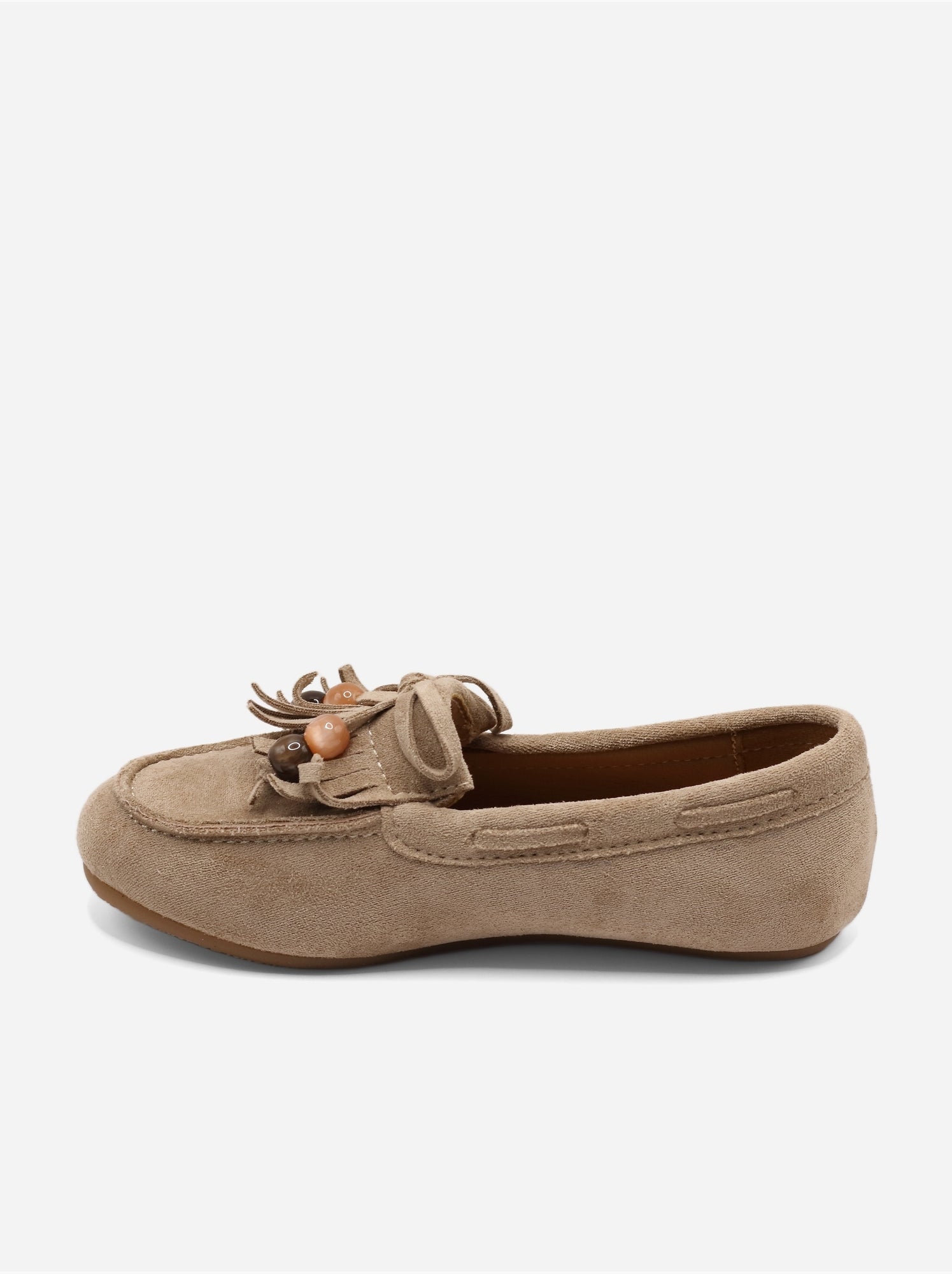 Mocassins à franges - Taupe