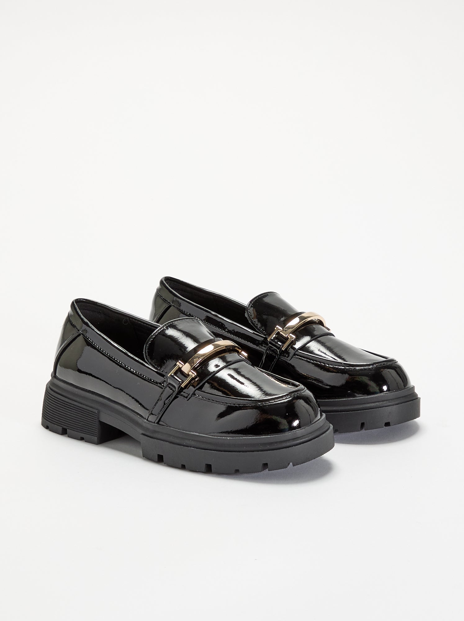Mocassins vernies avec semelles crantées - Noir