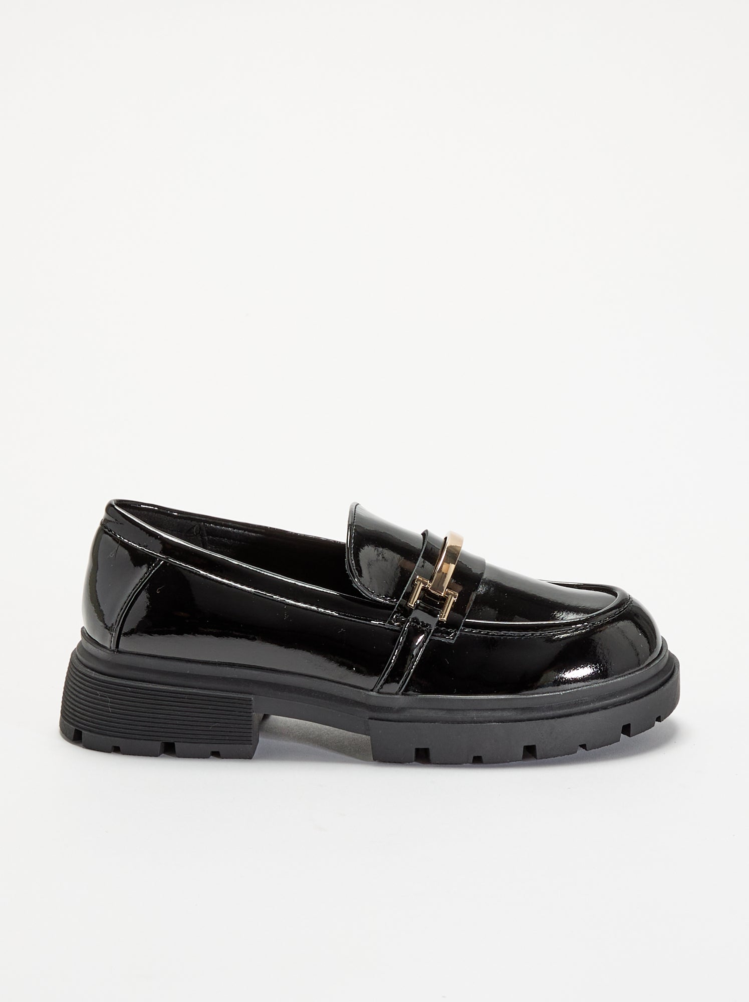 Mocassins vernies avec semelles crantées - Noir