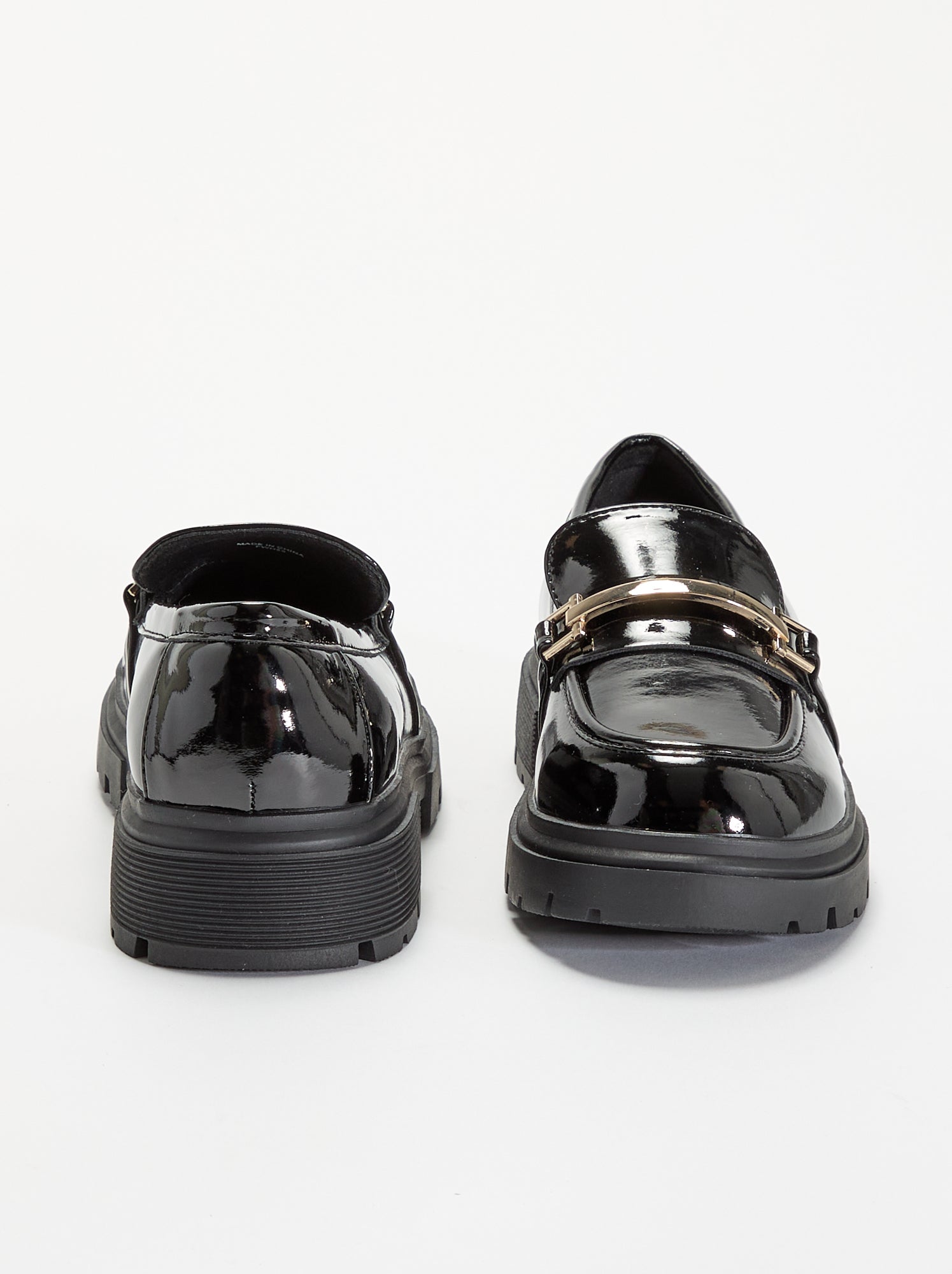 Mocassins vernies avec semelles crantées - Noir
