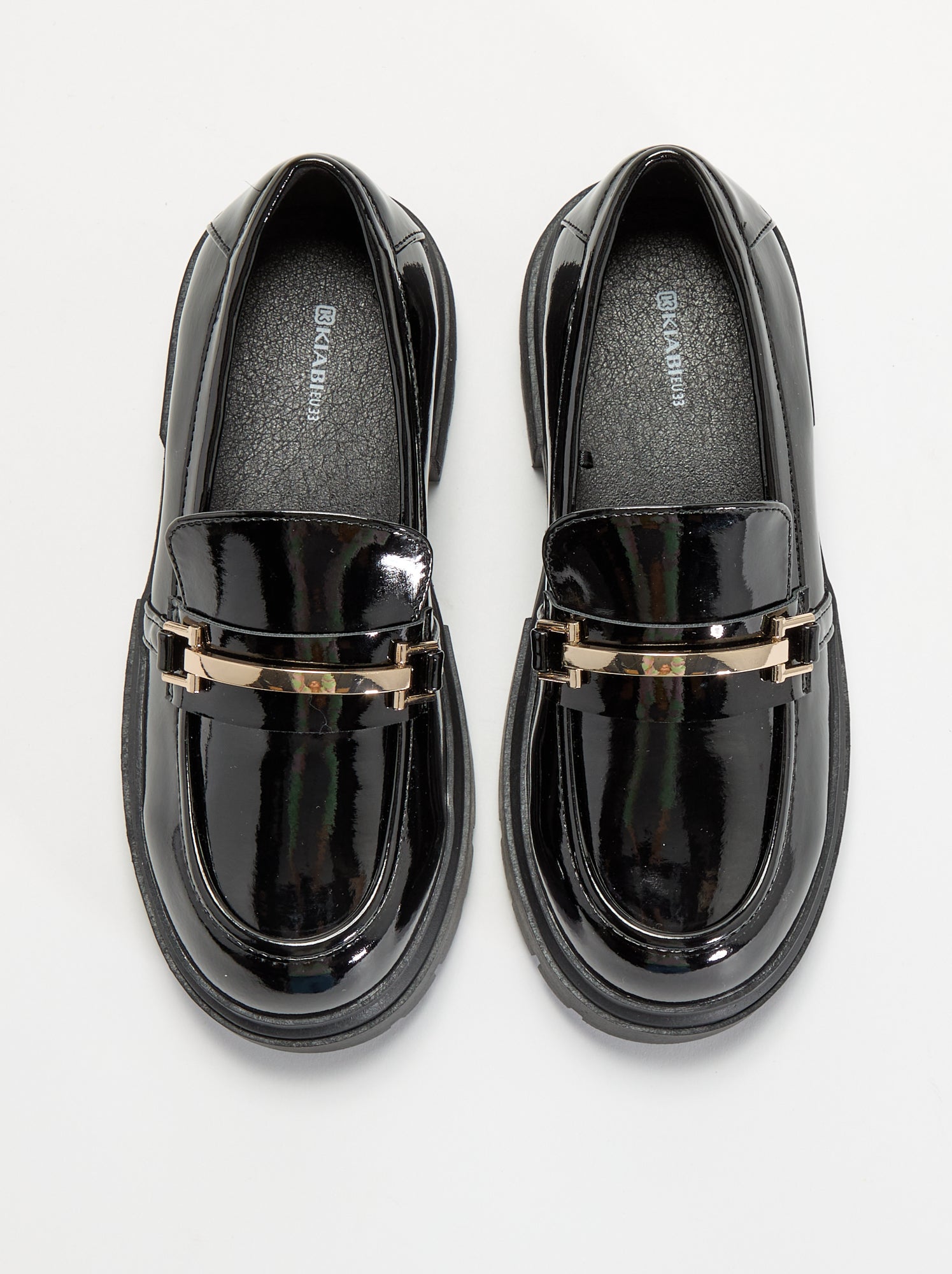 Mocassins vernies avec semelles crantées - Noir