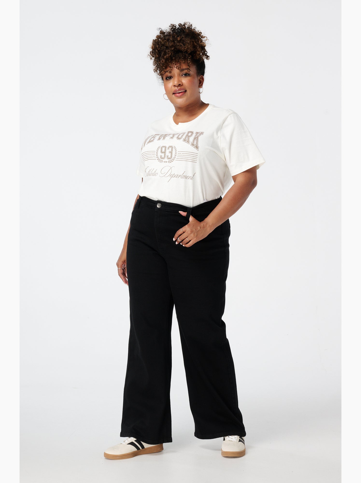 Ms mode jean wide leg ivy - Noir