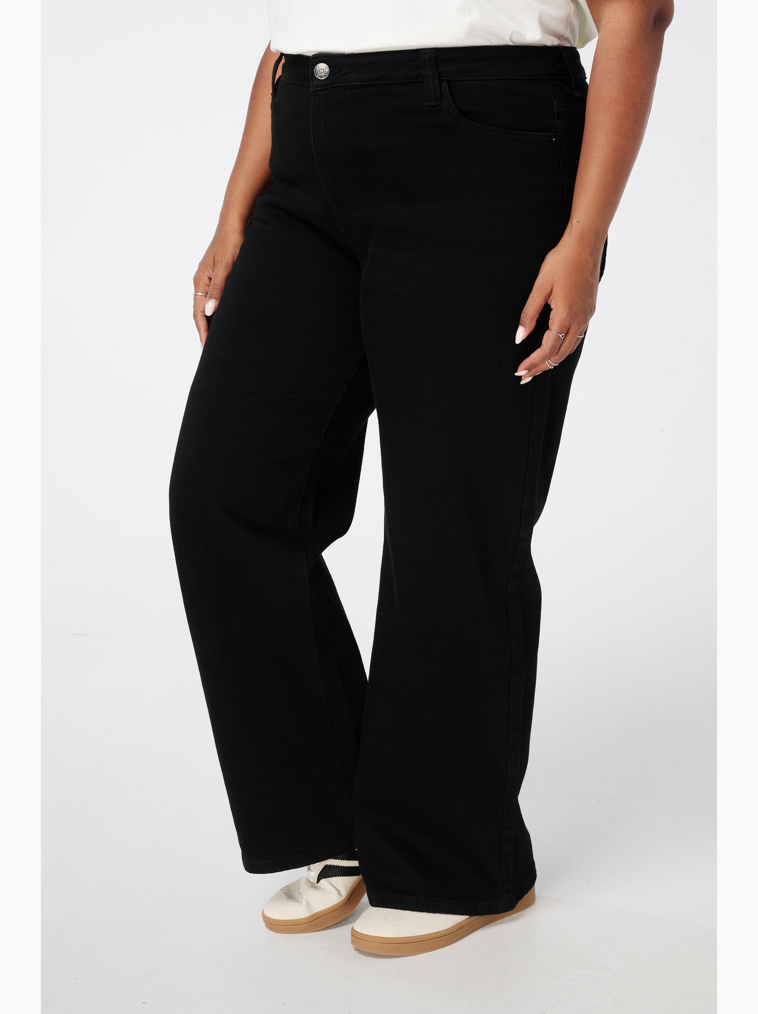 Ms mode jean wide leg ivy - Noir