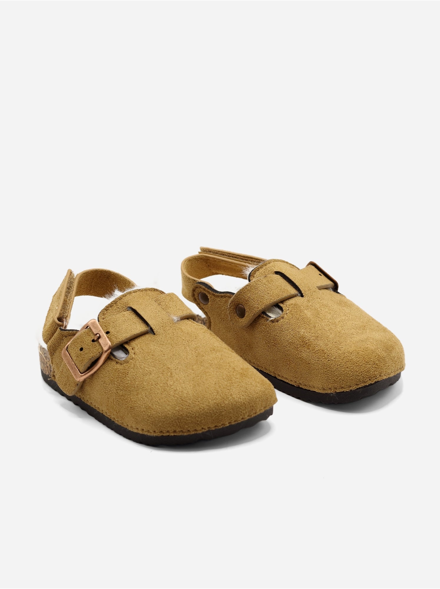 Mules bébé fourrées - Camel