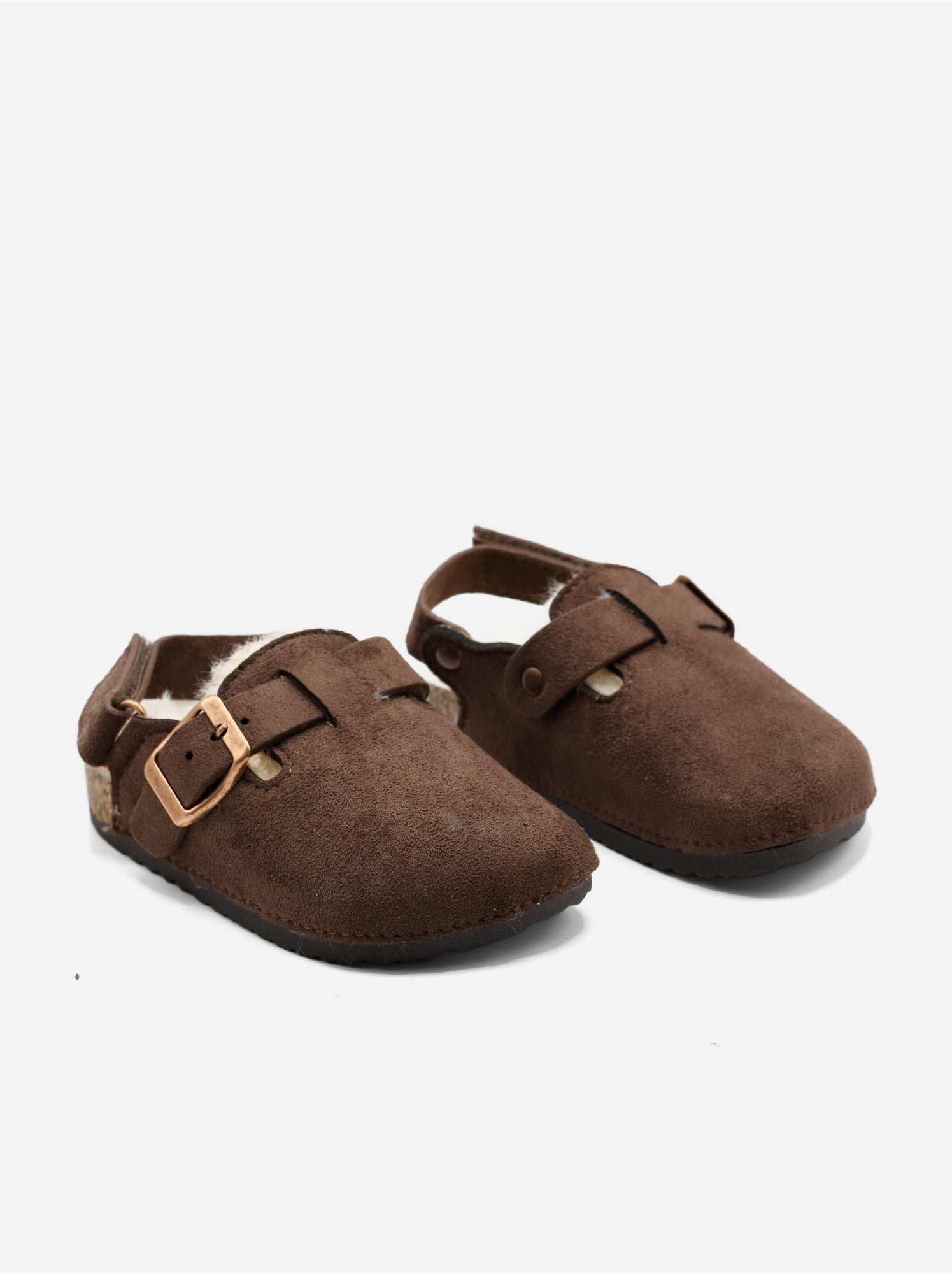 Mules bébé fourrées - Marron
