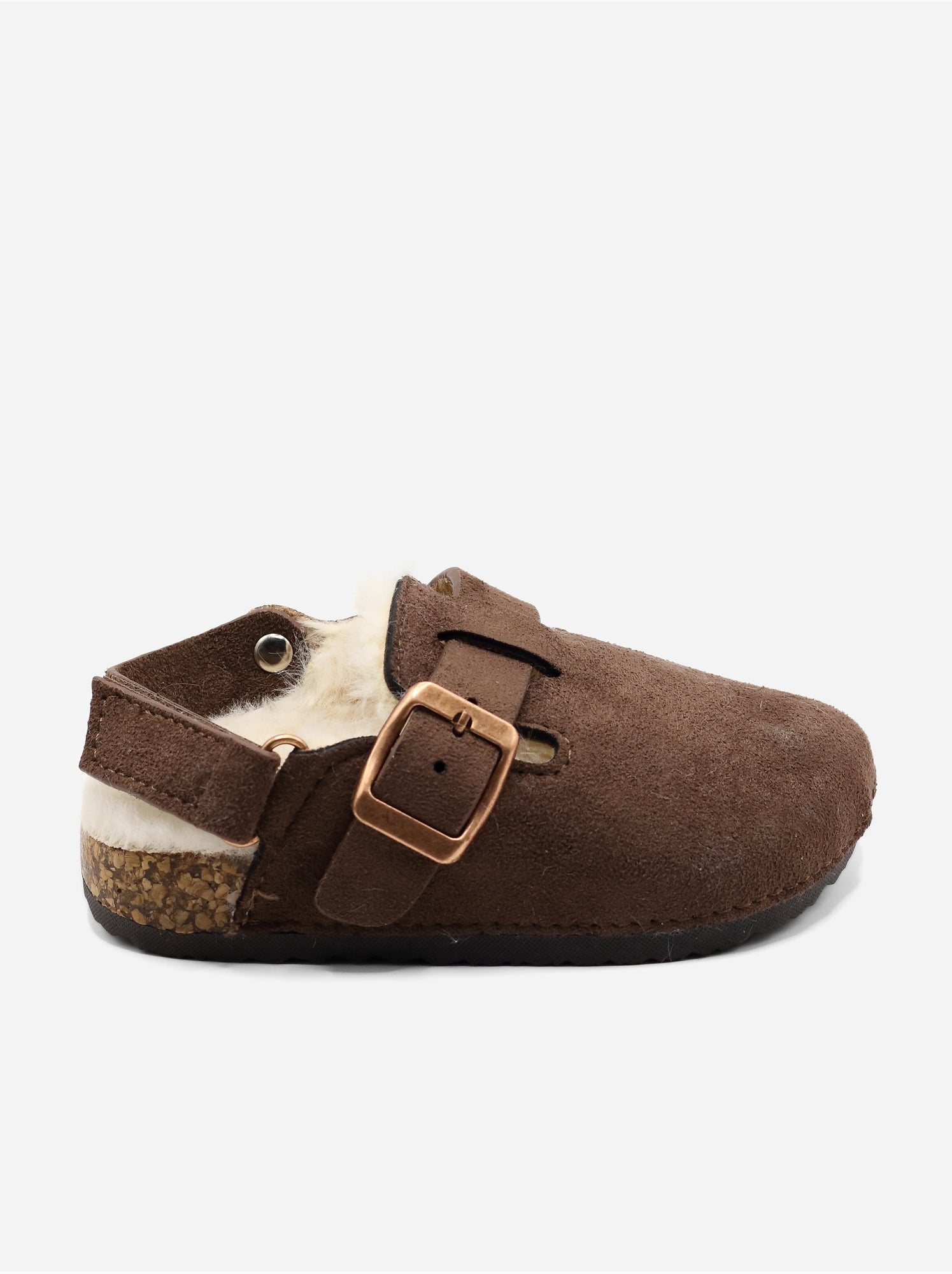 Mules bébé fourrées - Marron