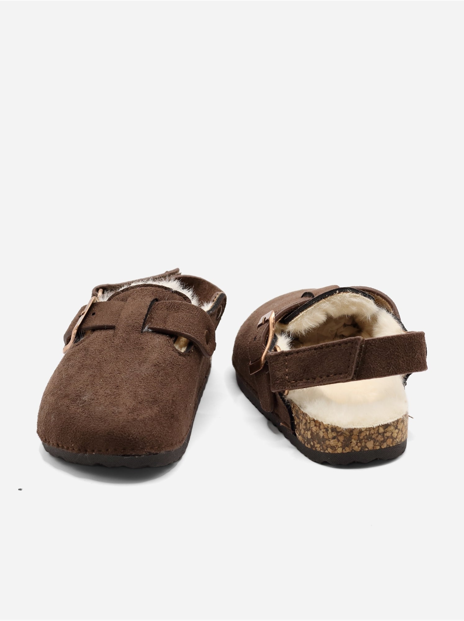 Mules bébé fourrées - Marron