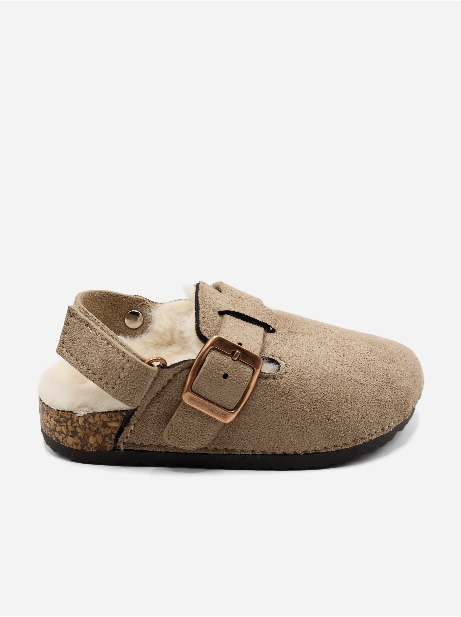 Mules bébé fourrées - Taupe
