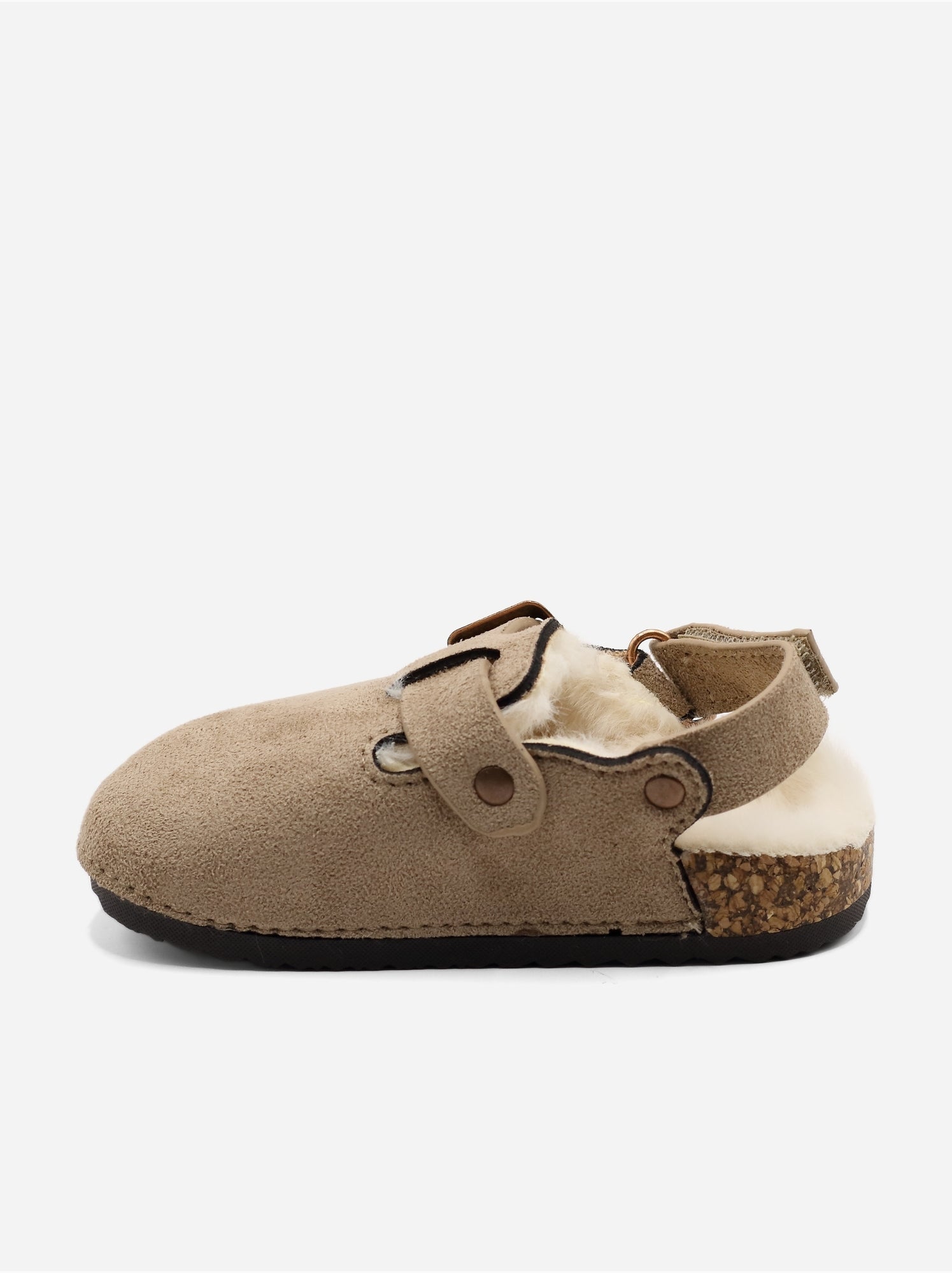 Mules bébé fourrées - Taupe