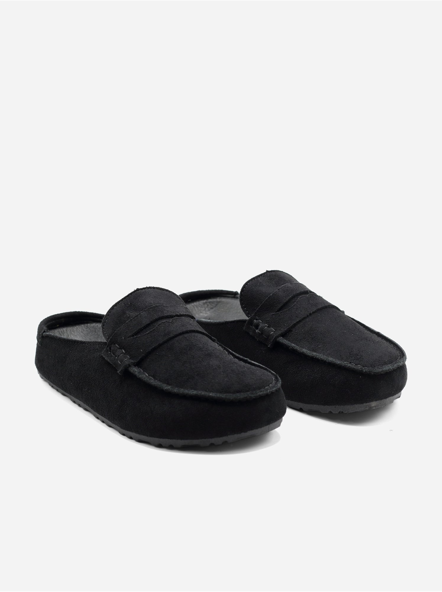 Mules effet daim - Noir