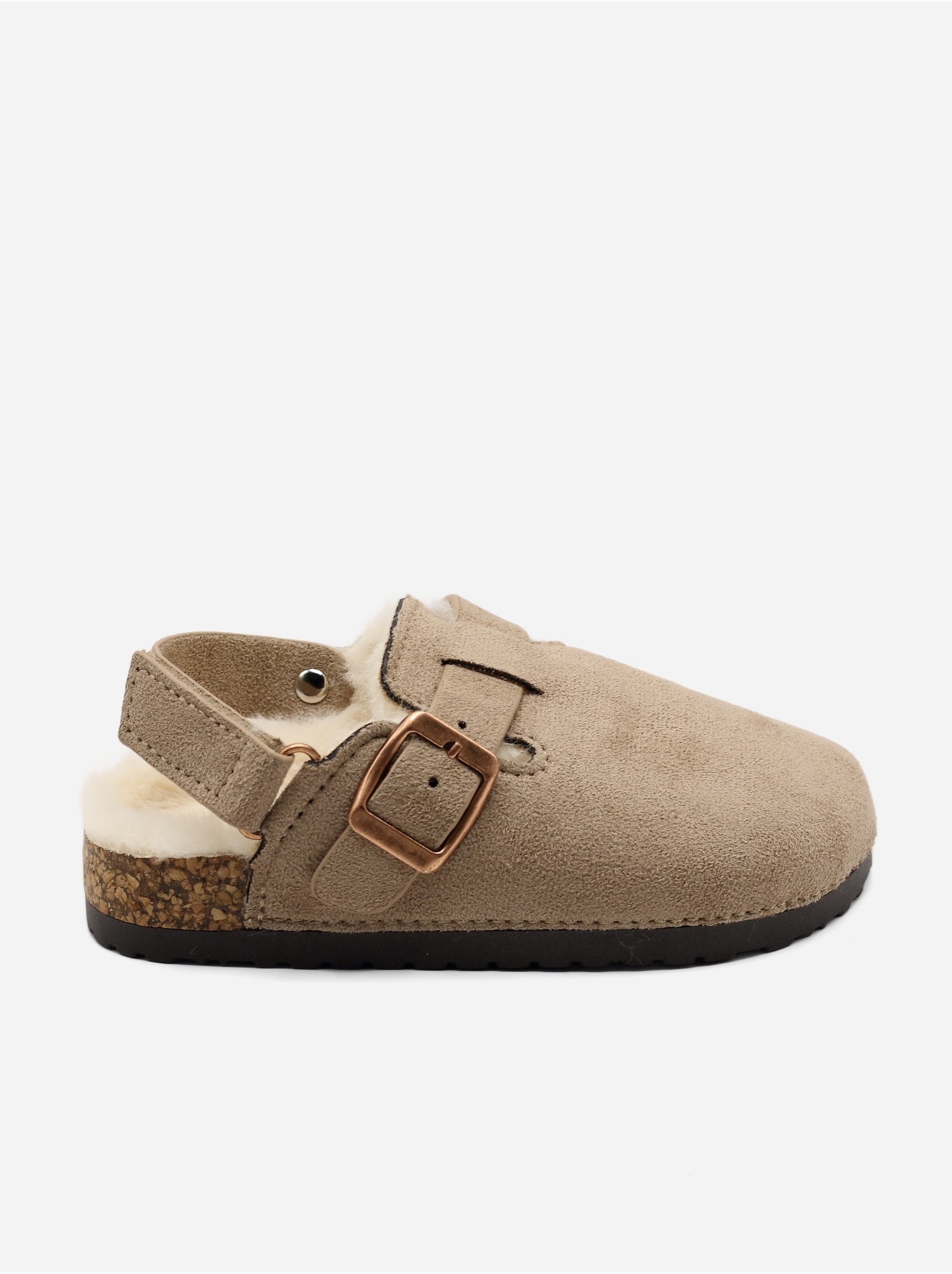 Mules fourrées - Taupe