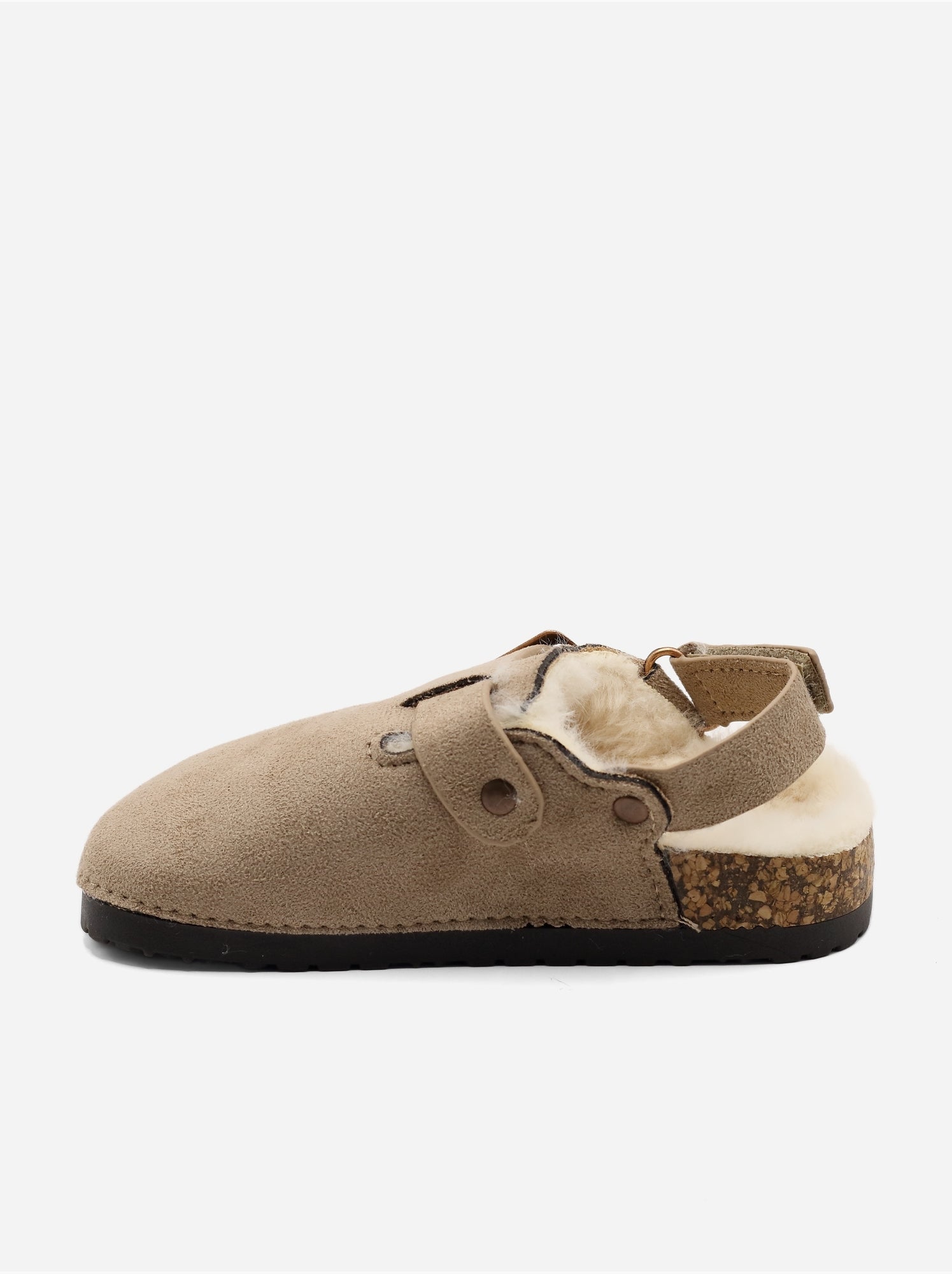 Mules fourrées - Taupe