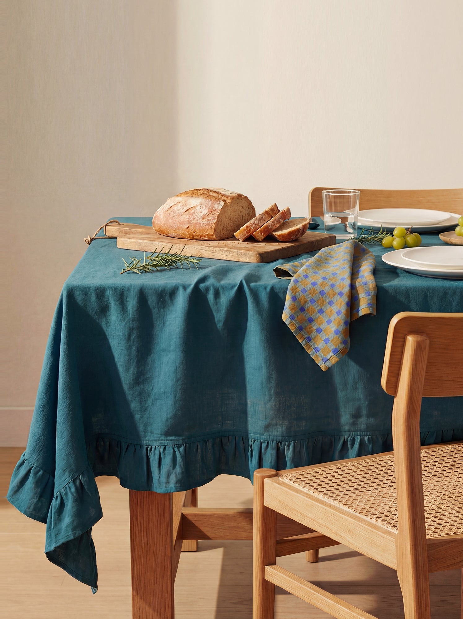 Nappe volantée (150 x 250 cm) - BLEU