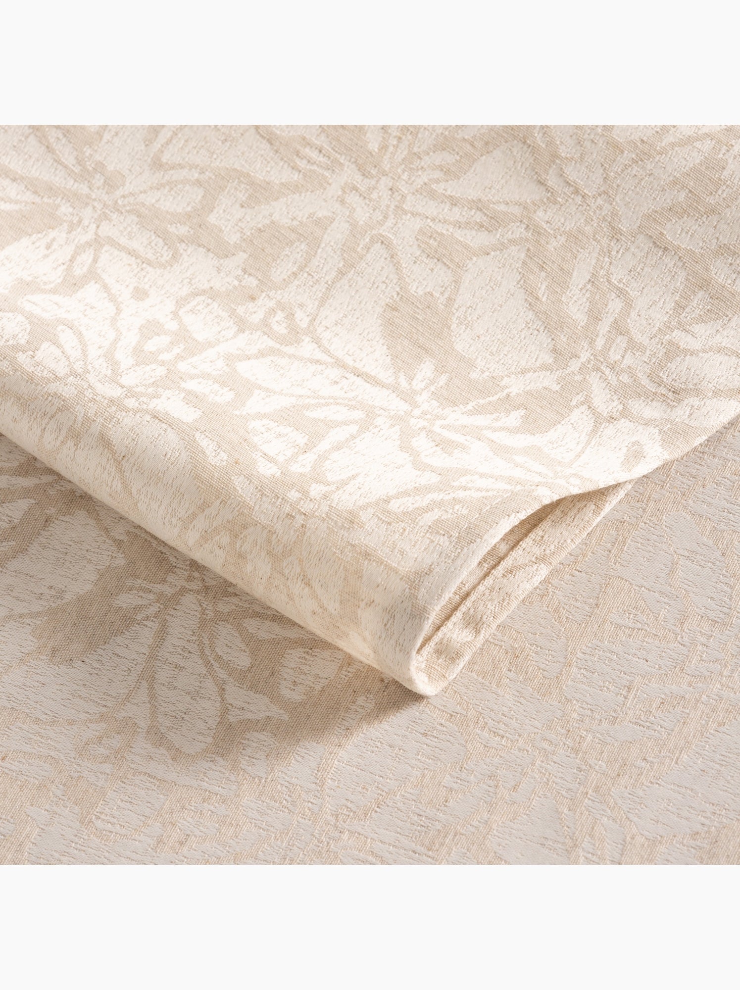 Nappe antitache avec tissu texturé floral - Gamusi. - Beige
