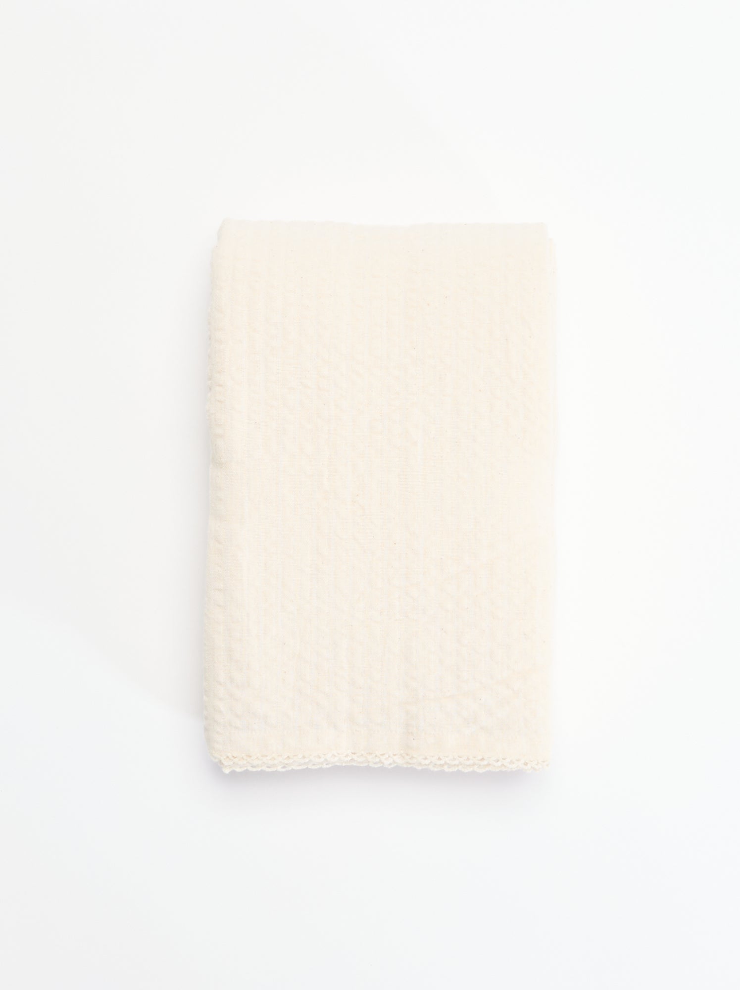 Nappe en tissu gaufré en seersucker - Beige