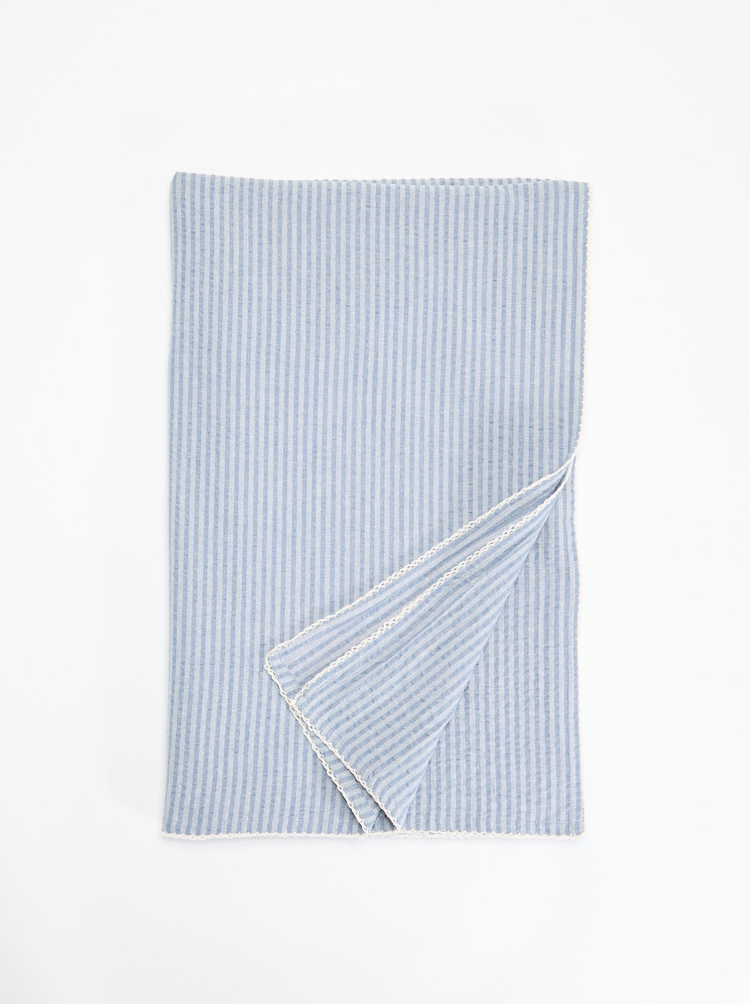 Nappe en tissu gaufré en seersucker - Bleu