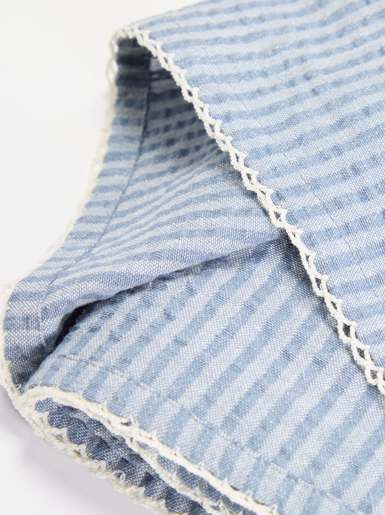 Nappe en tissu gaufré en seersucker - Bleu