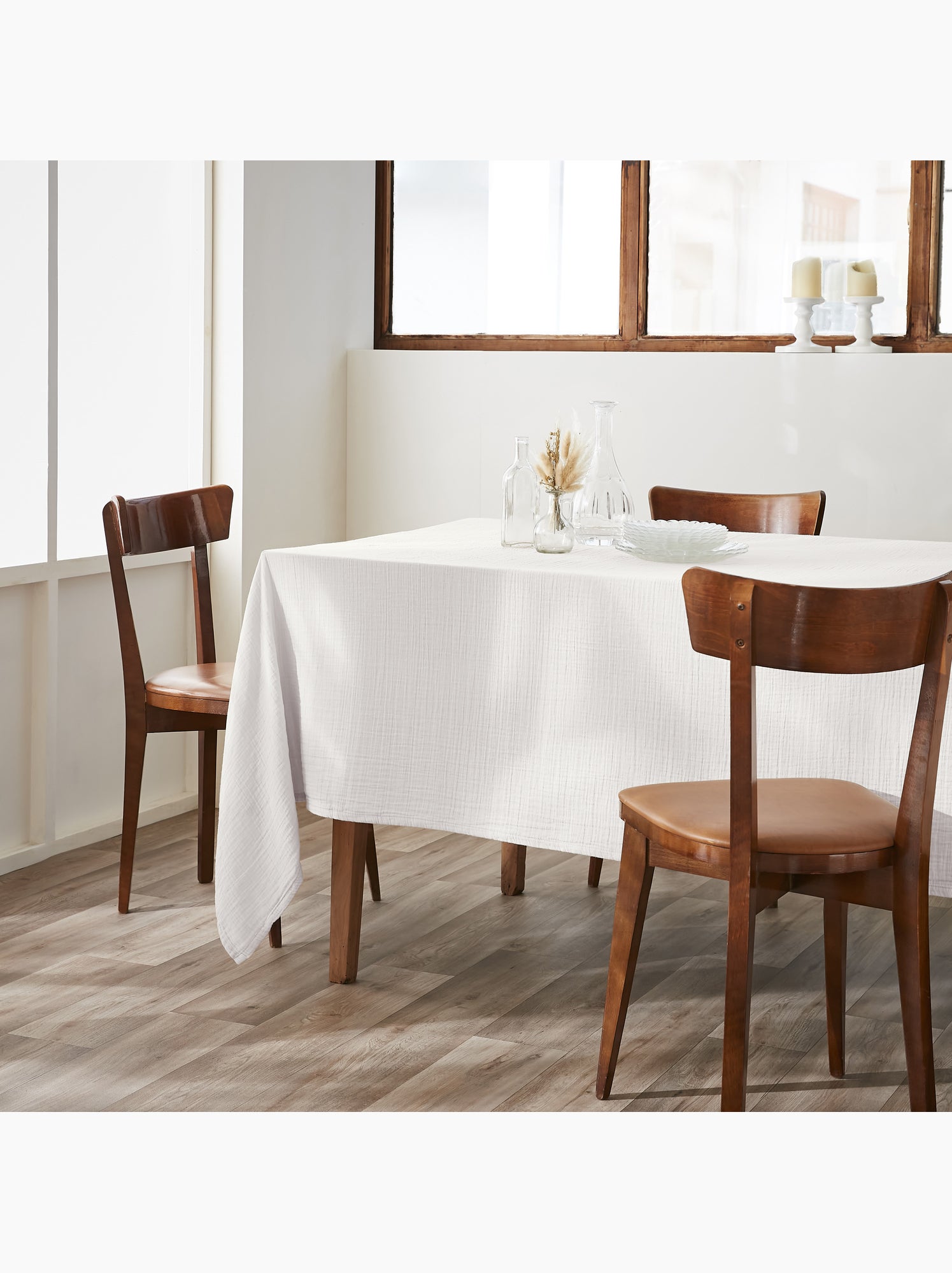 Nappe rectangulaire – double gaze de coton – gaïa - Blanc