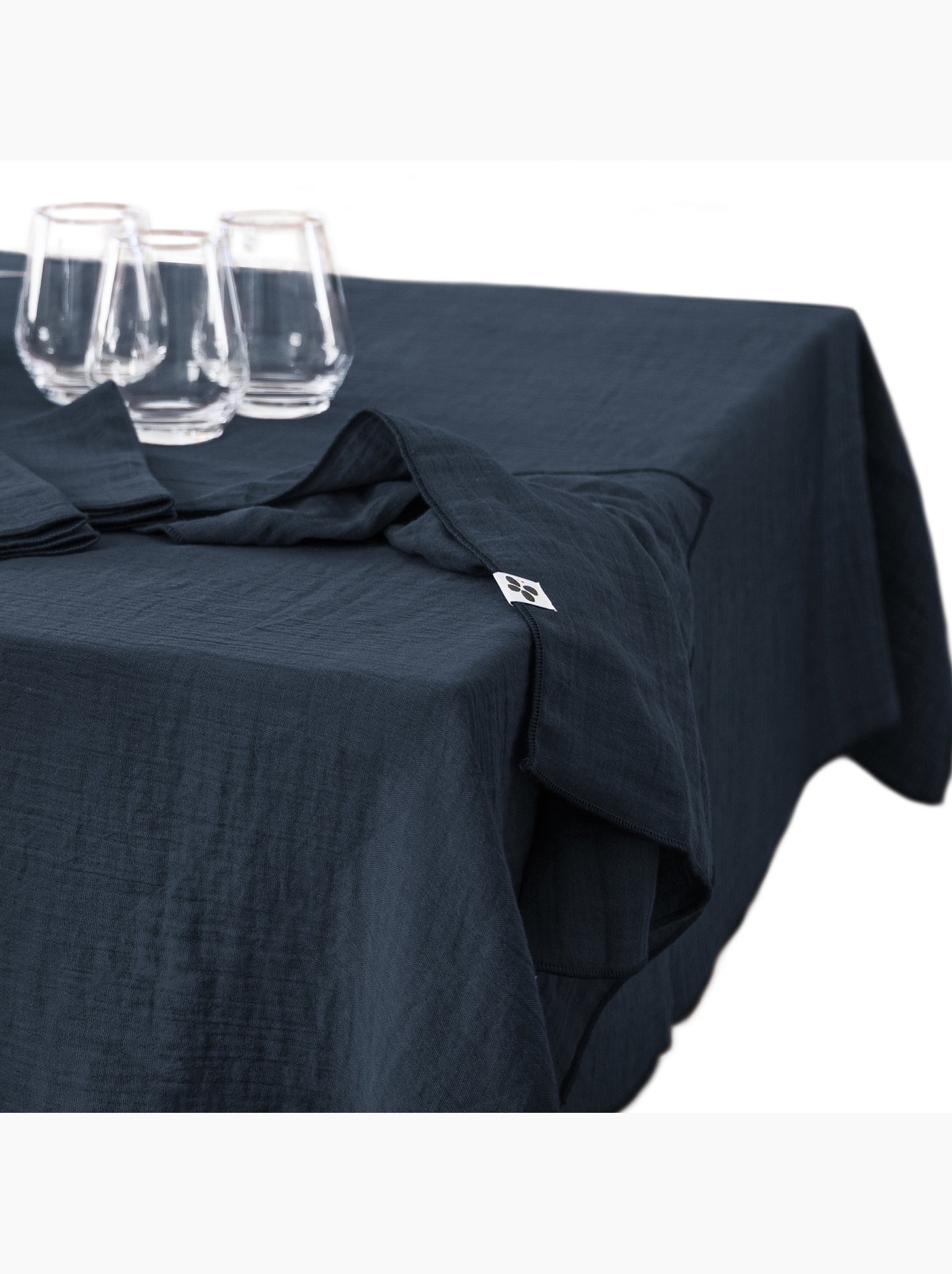 Nappe rectangulaire – double gaze de coton – gaïa - Bleu foncé