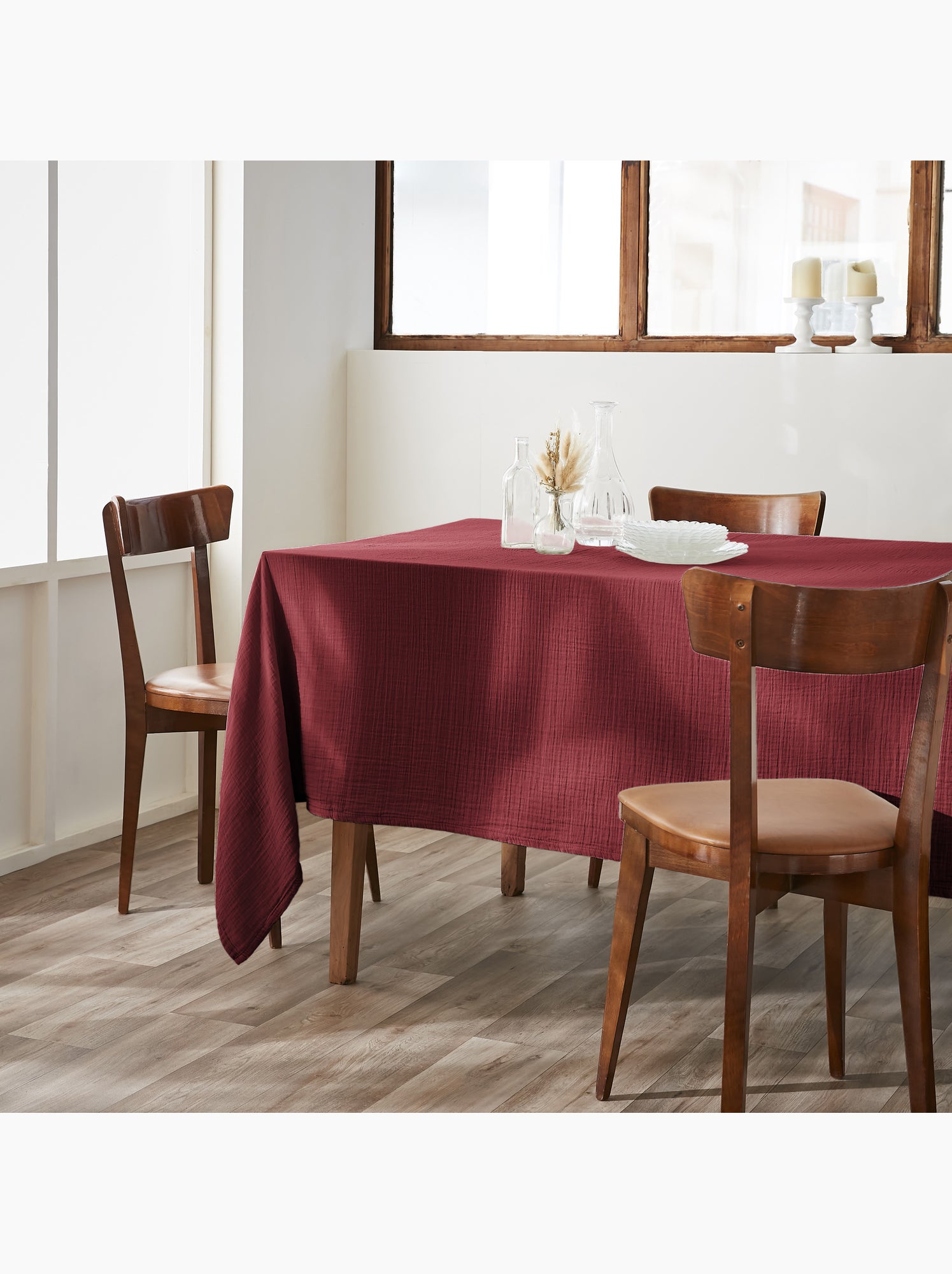 Nappe rectangulaire – double gaze de coton – gaïa - Bordeaux