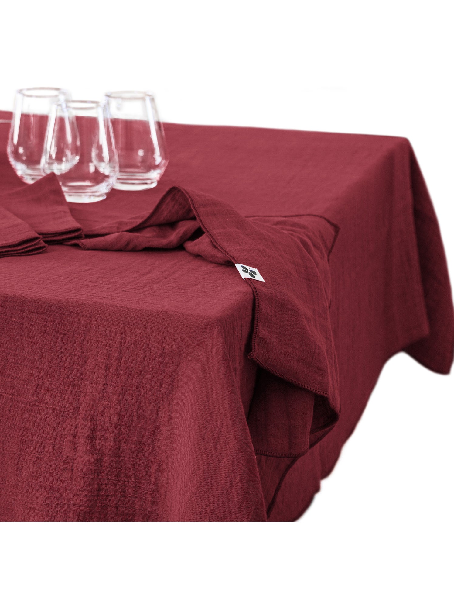 Nappe rectangulaire – double gaze de coton – gaïa - Bordeaux