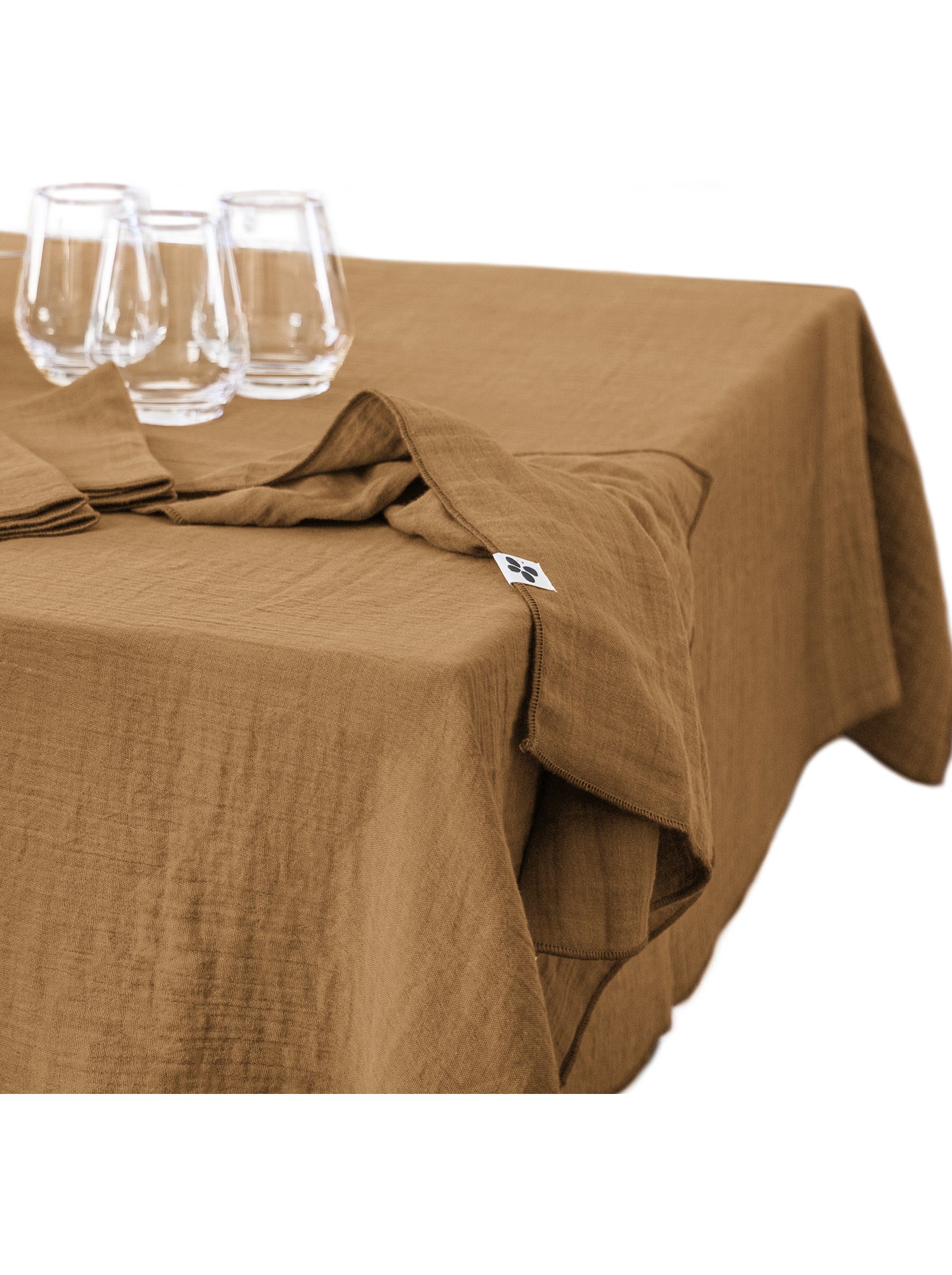 Nappe rectangulaire – double gaze de coton – gaïa - Camel