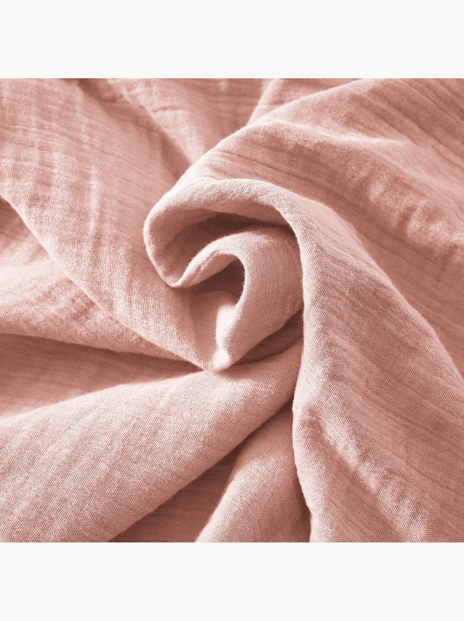 Bout de lit – double gaze de coton unie - finition pompon - gaïa - Peche