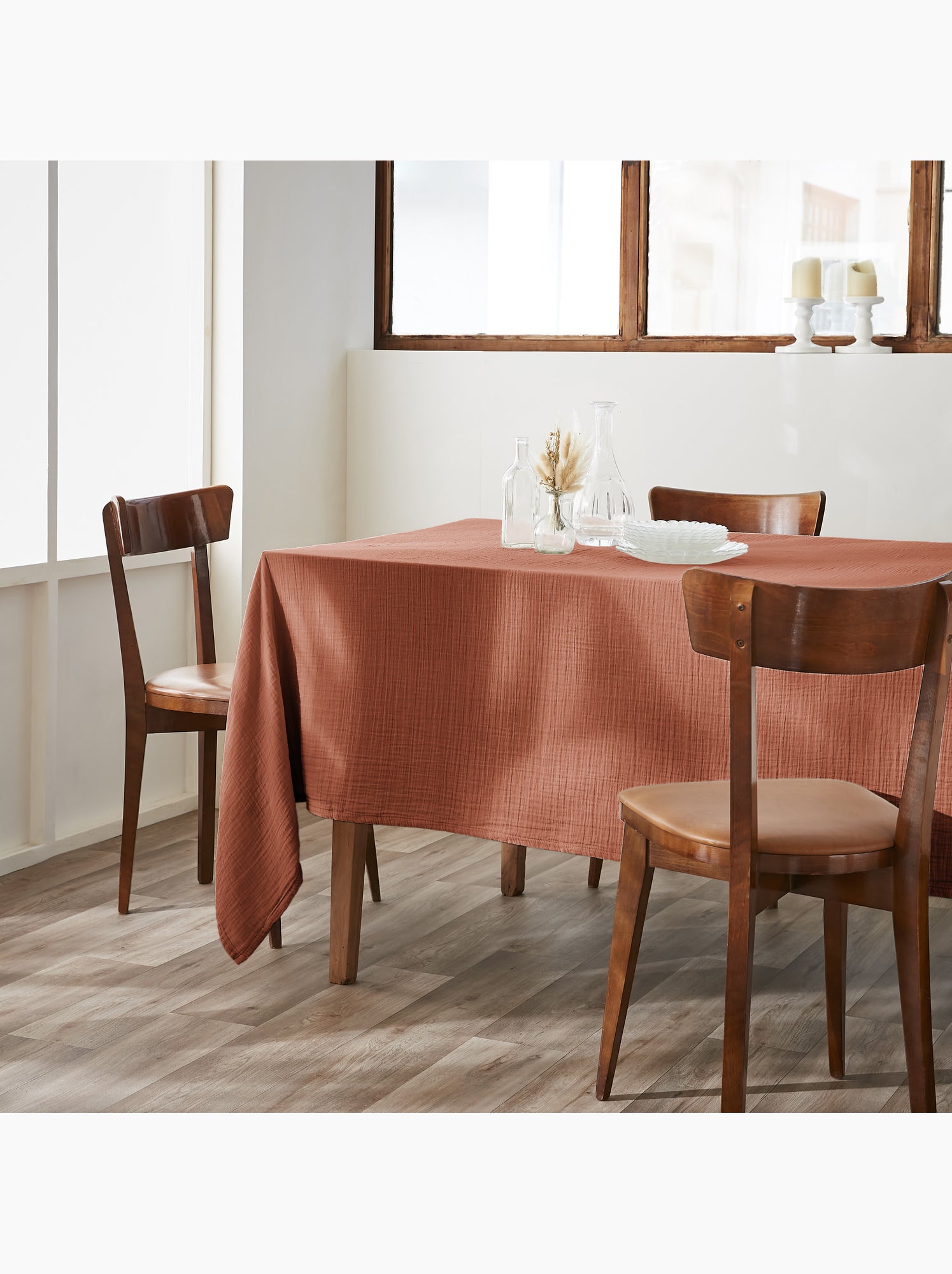 Nappe rectangulaire – double gaze de coton – gaïa - Terracotta