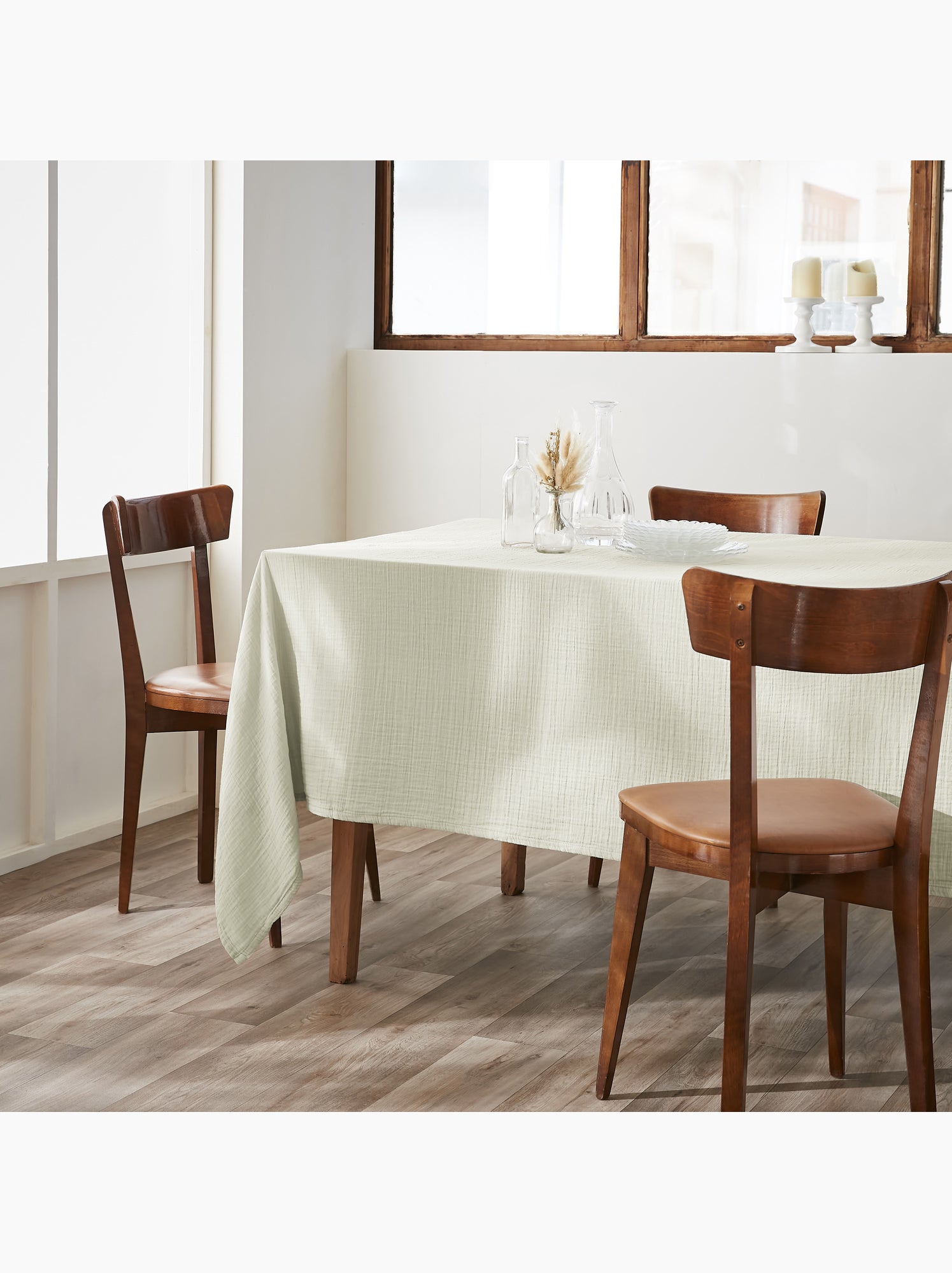 Nappe rectangulaire – double gaze de coton – gaïa - Vert d'eau