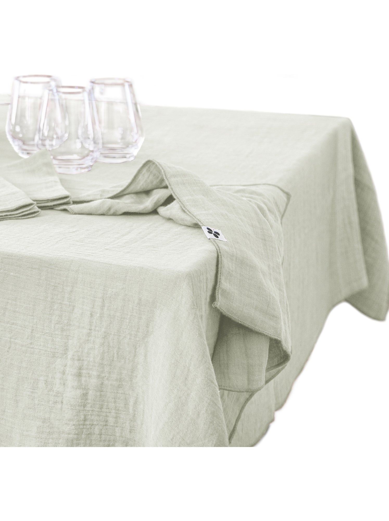 Nappe rectangulaire – double gaze de coton – gaïa - Vert d'eau