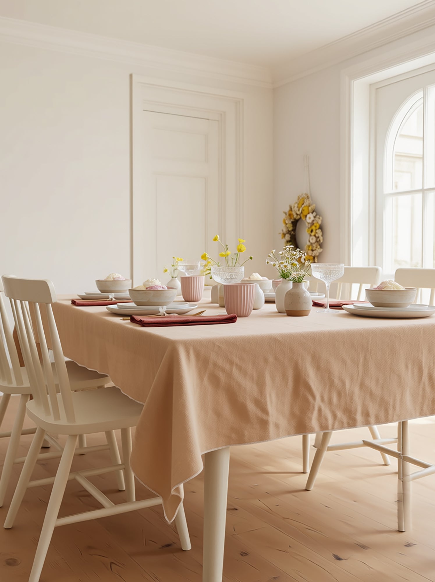Nappe unie 150 x 250 cm en coton - Kiabi Home - Beige