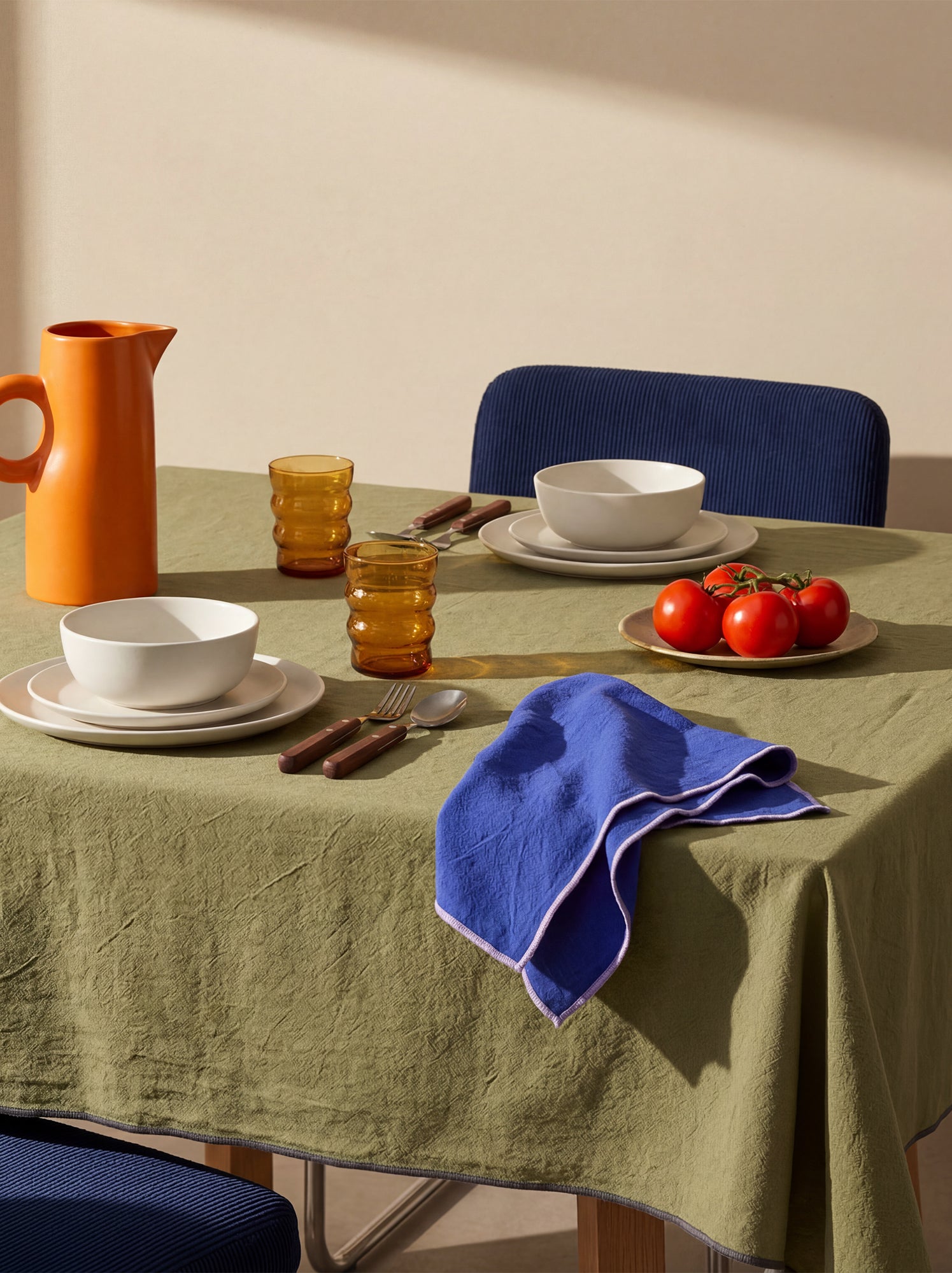 Nappe unie 150 x 250 cm en coton - Kiabi Home - Kaki