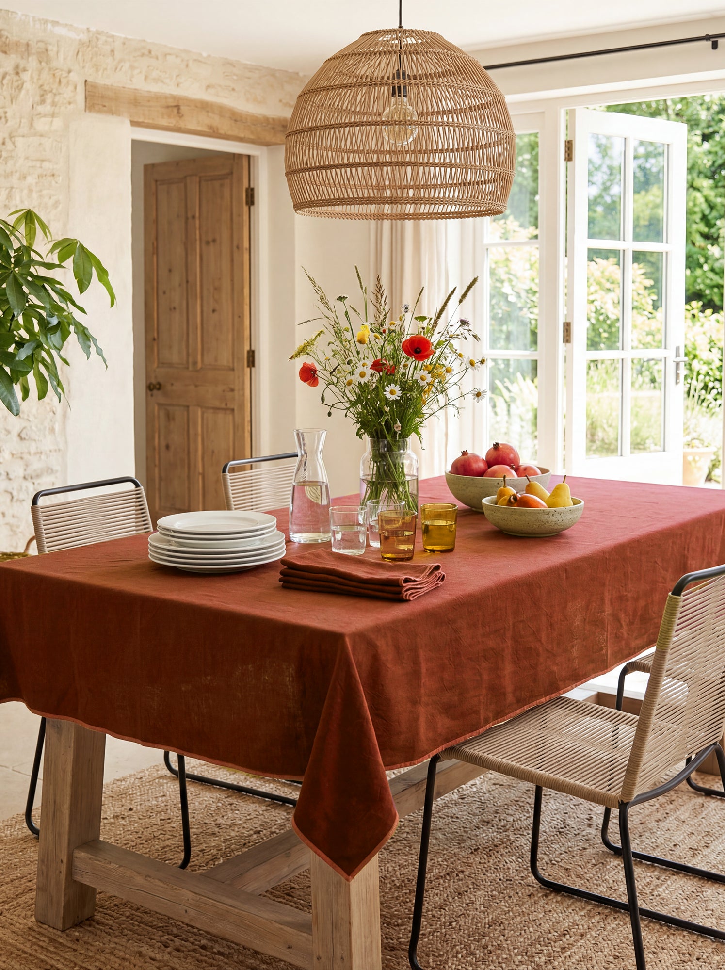 Nappe unie 150 x 250 cm en coton - Kiabi Home - Orange
