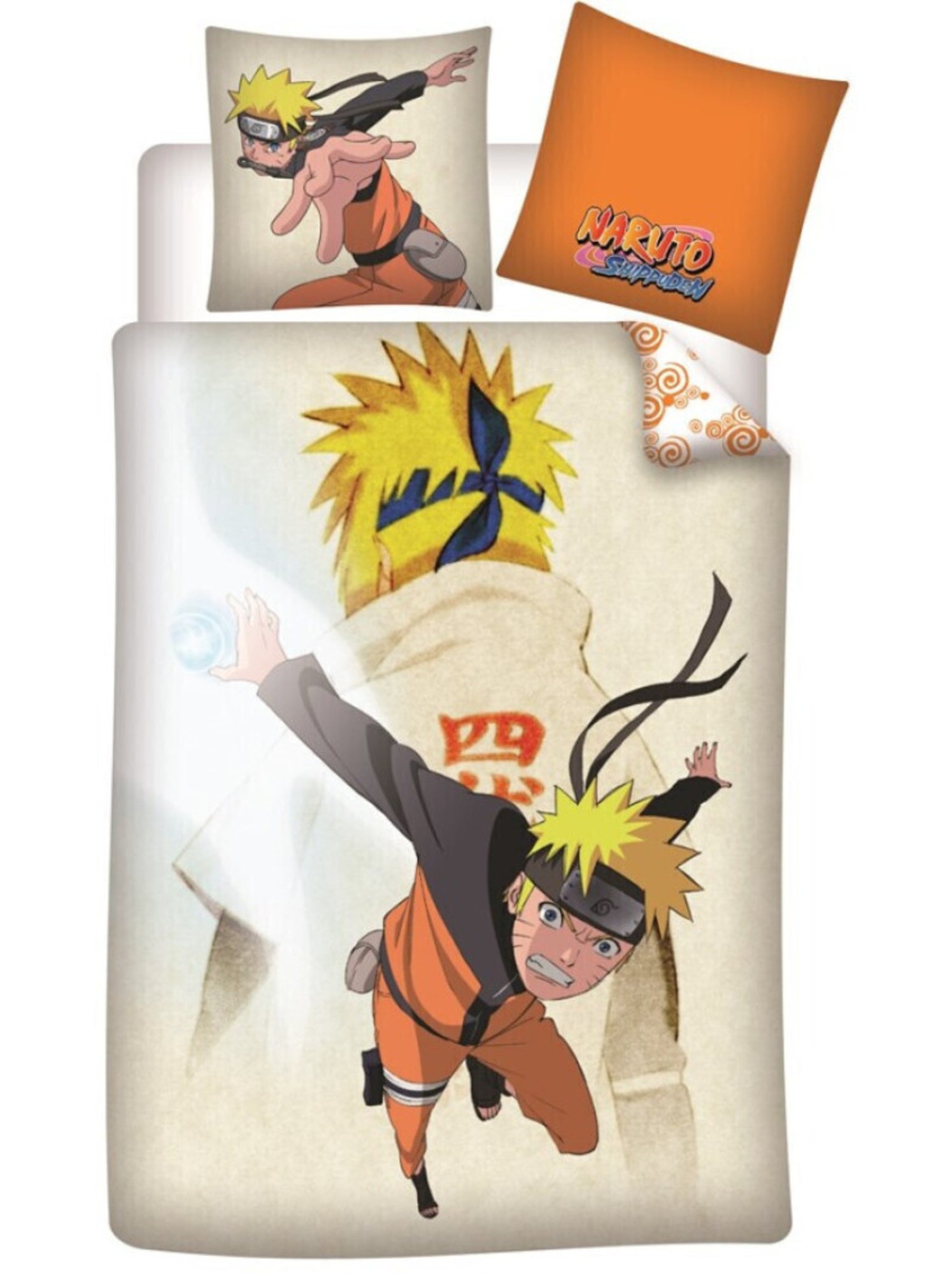 Naruto Shippuden, Parure de Lit Enfant Imprimée Réversible 100% Coton - Multicolore