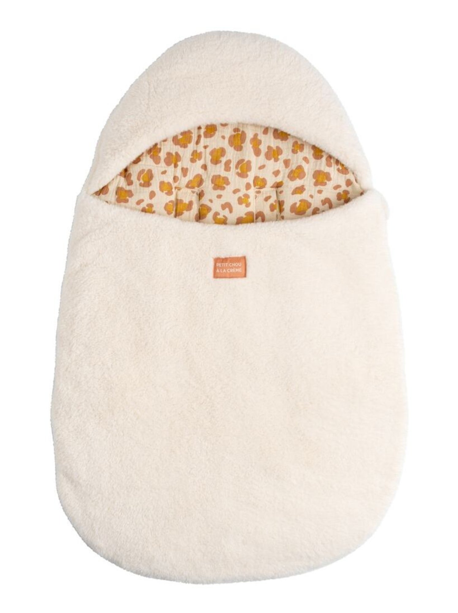 Nid d'ange bébé 5 attaches en sherpa et intérieur gaze de coton - SAUTHON - Ecru