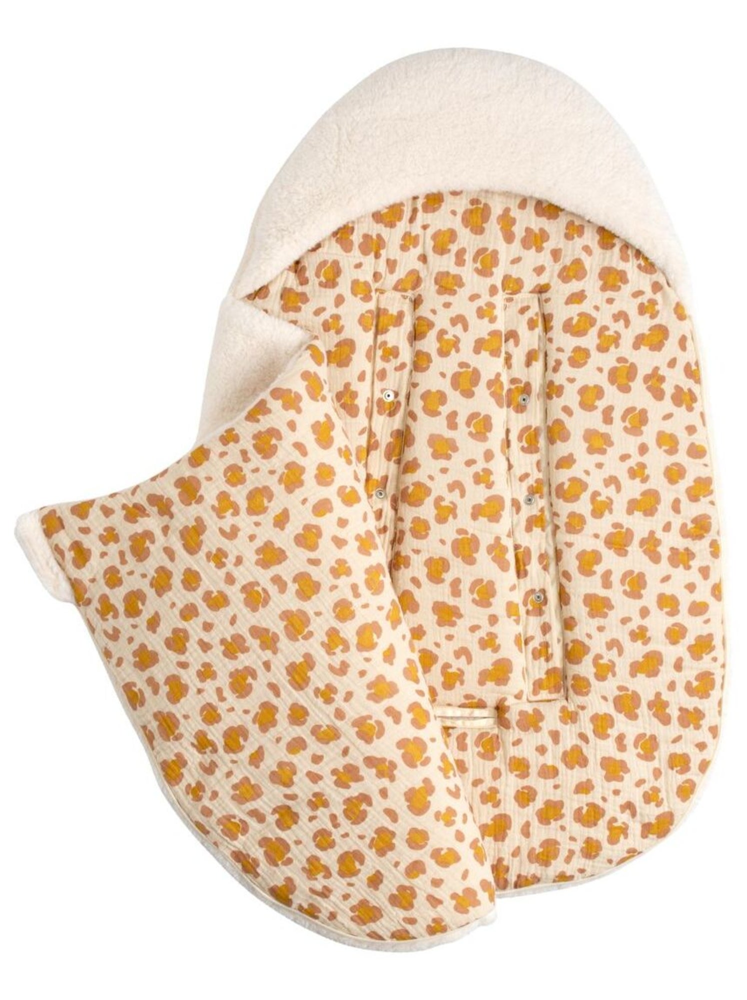 Nid d'ange bébé 5 attaches en sherpa et intérieur gaze de coton - SAUTHON - Ecru