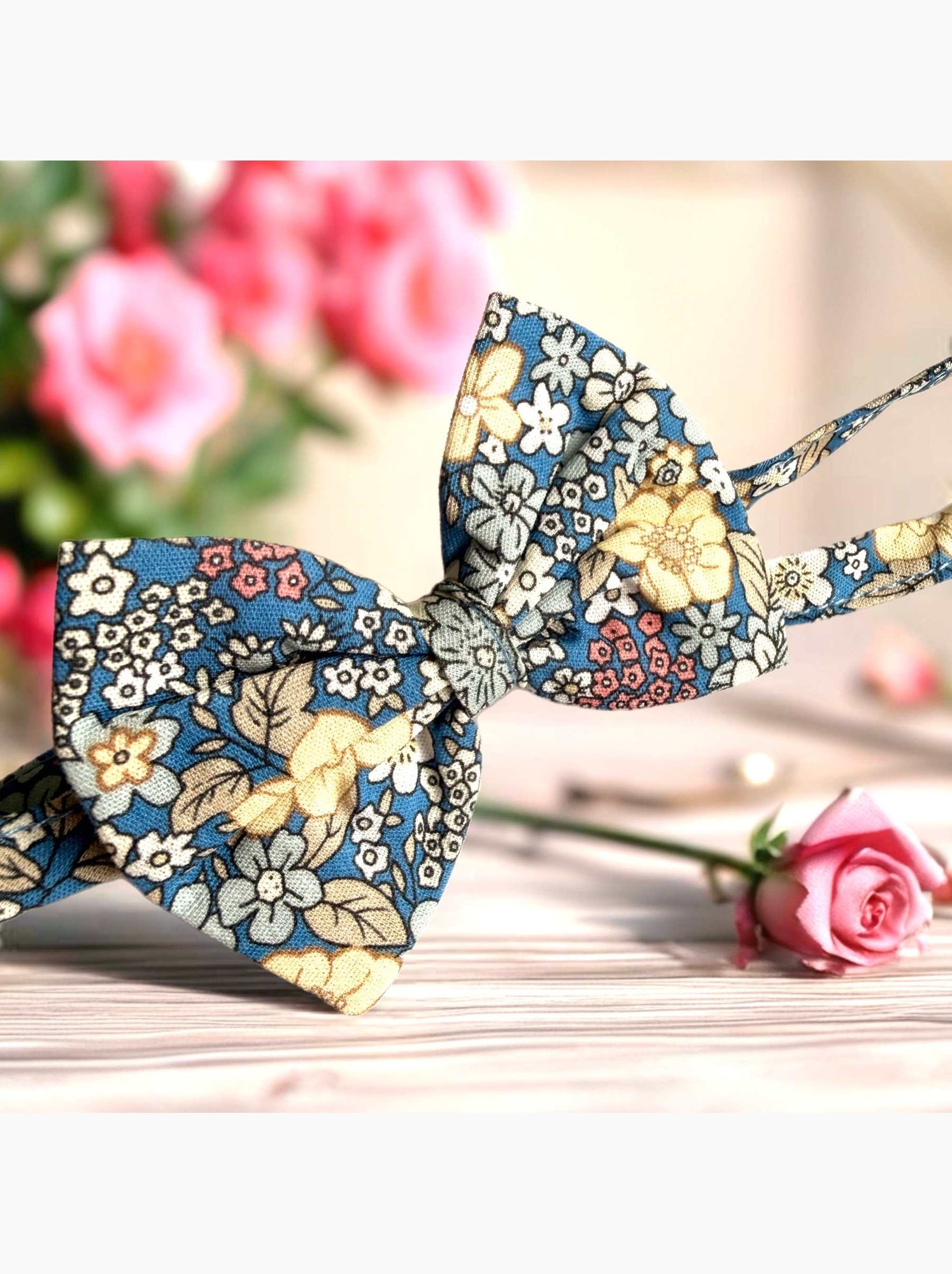 Noeud Papillon Liberty   &  – Mariage & Cérémonie - La Faute à Voltaire - Bleu Doré Bleu