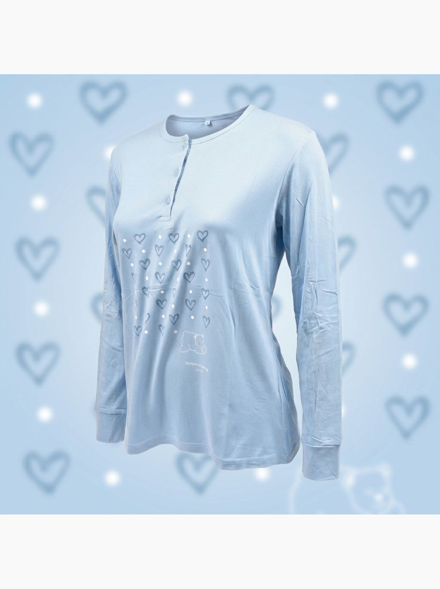 OZABI Ensemble Pyjama Long Femme Haut Manches Longues - Bleu