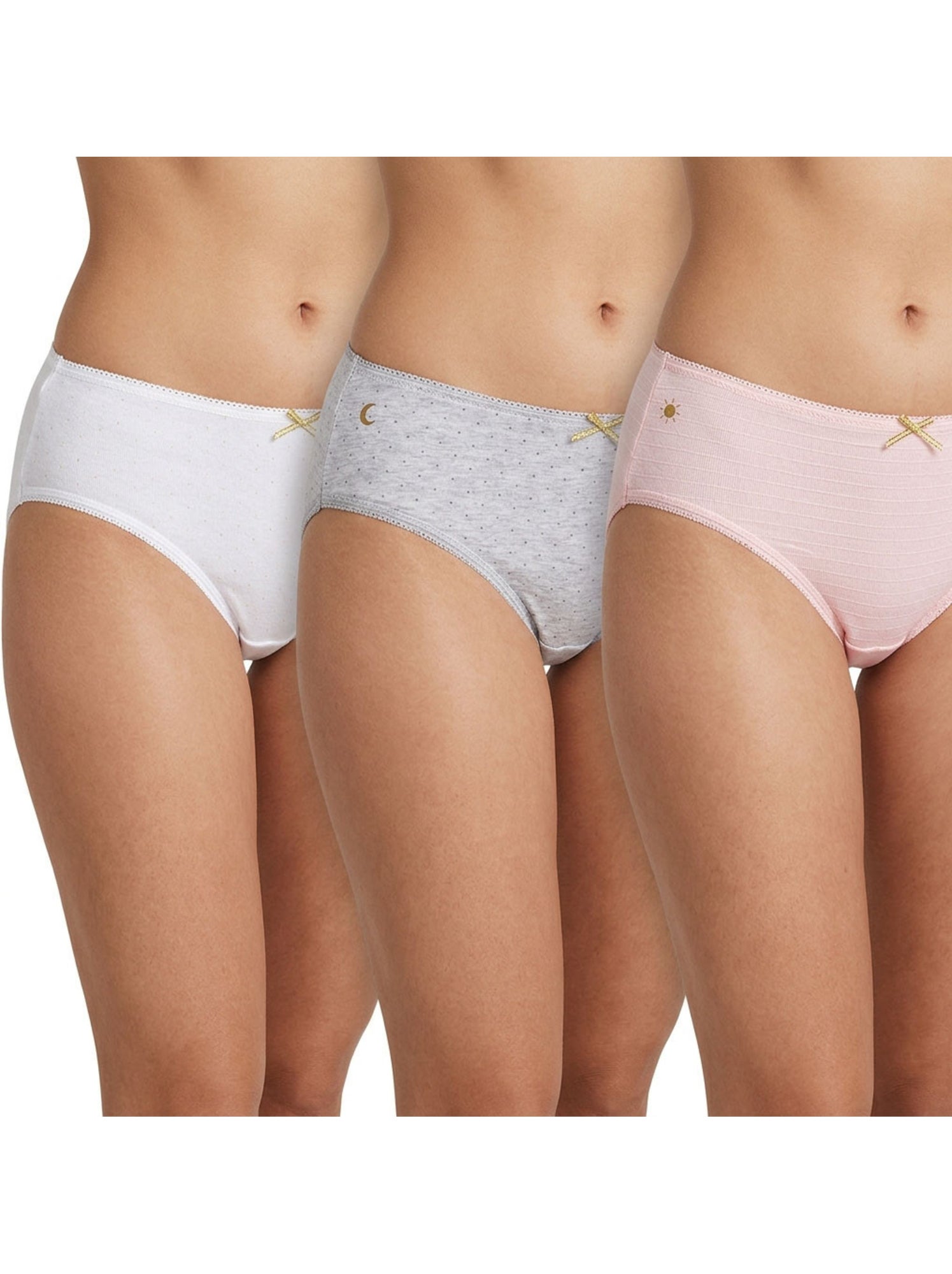 OZABI Pack Culottes Fille Coton - Lot de 6 - Blanc Rose clair Gris