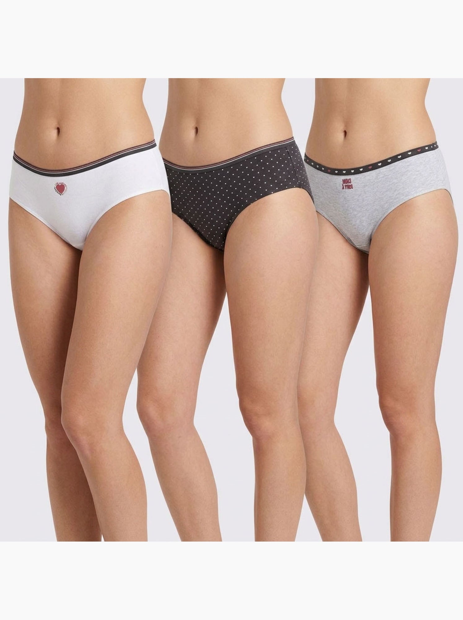 OZABI Pack Culottes Fille Coton - Lot de 6 - Gris Noir Blanc