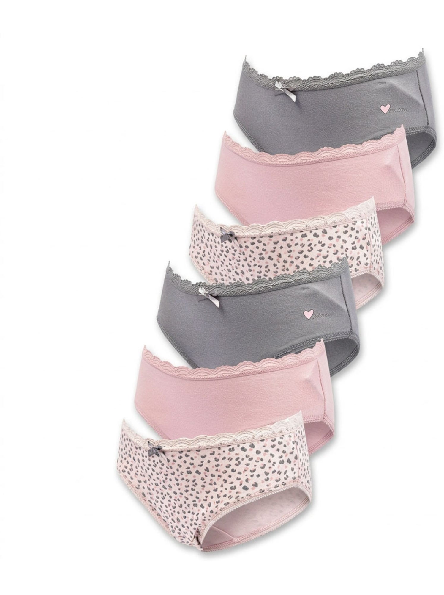 OZABI Pack Culottes Fille Coton - Lot de 6 - Rose/Multicolore