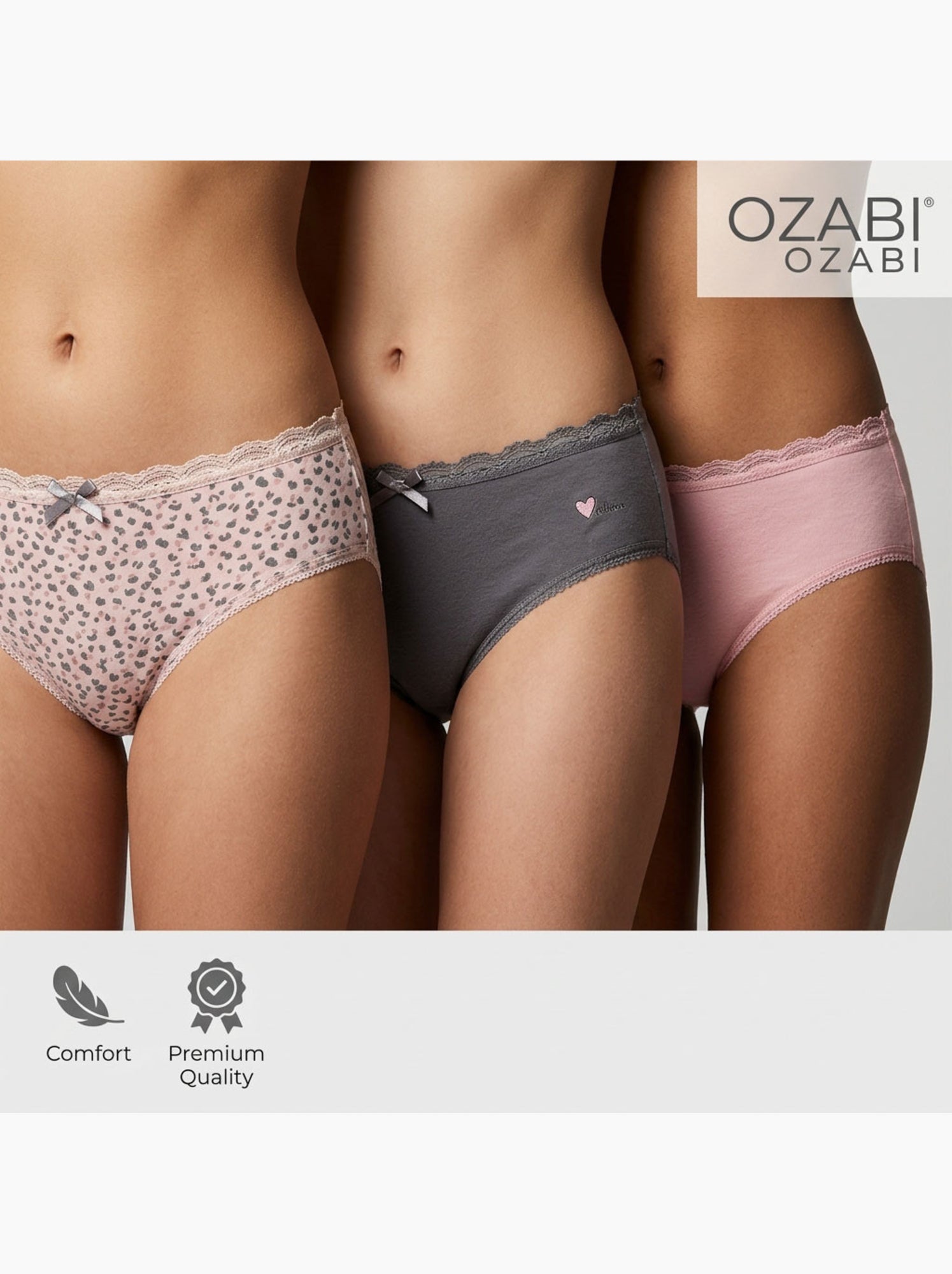 OZABI Pack Culottes Fille Coton - Lot de 6 - Rose/Multicolore