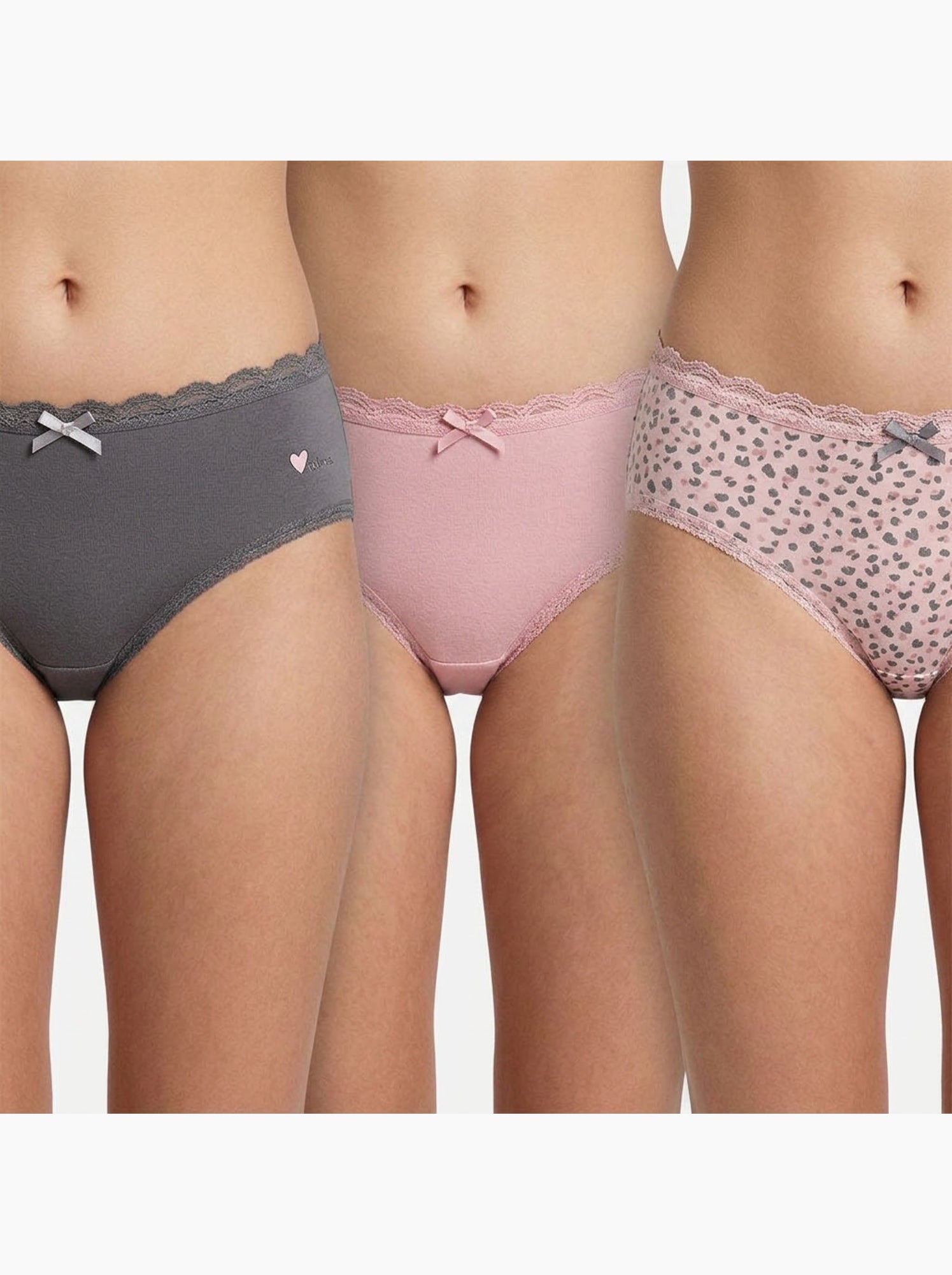 OZABI Pack Culottes Fille Coton - Lot de 6 - Rose/Multicolore