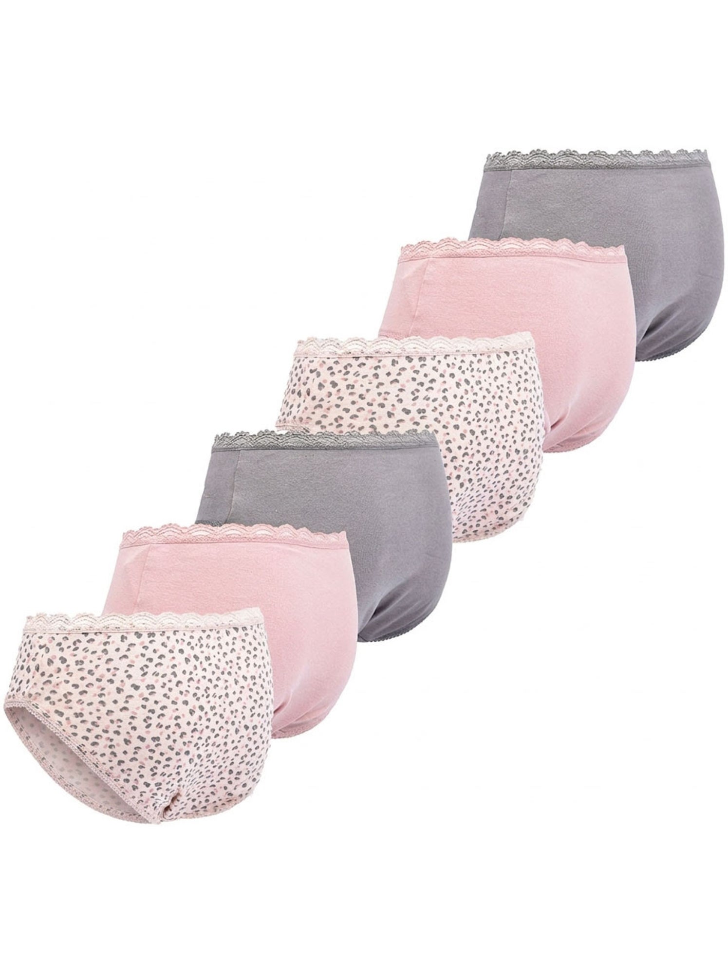 OZABI Pack Culottes Fille Coton - Lot de 6 - Rose/Multicolore