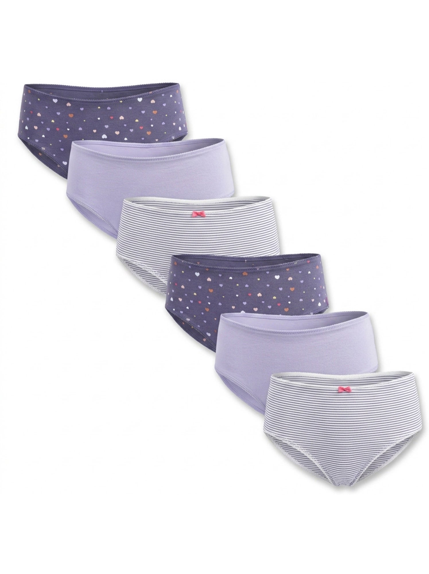 OZABI Pack Culottes Fille Coton - Lot de 6 - Violet prune