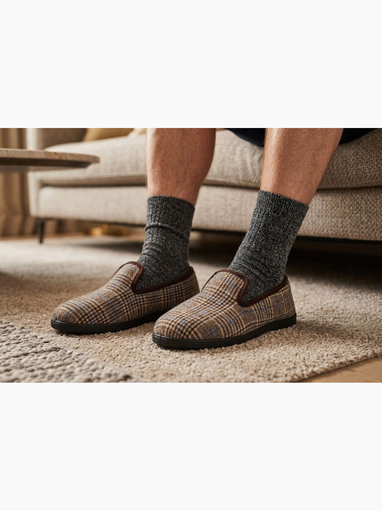 OZABI Pantoufles Homme Charentaises Chaudes Antidérapantes - Marron