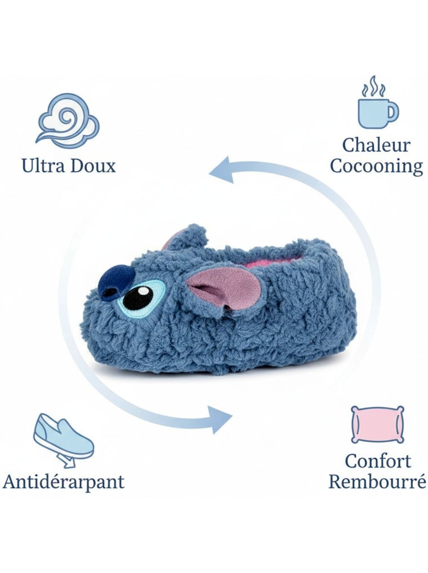 Pack de Chaussons Antidérapants Enfant LILO & STITCH (Lot de 2) - Bleu Rose