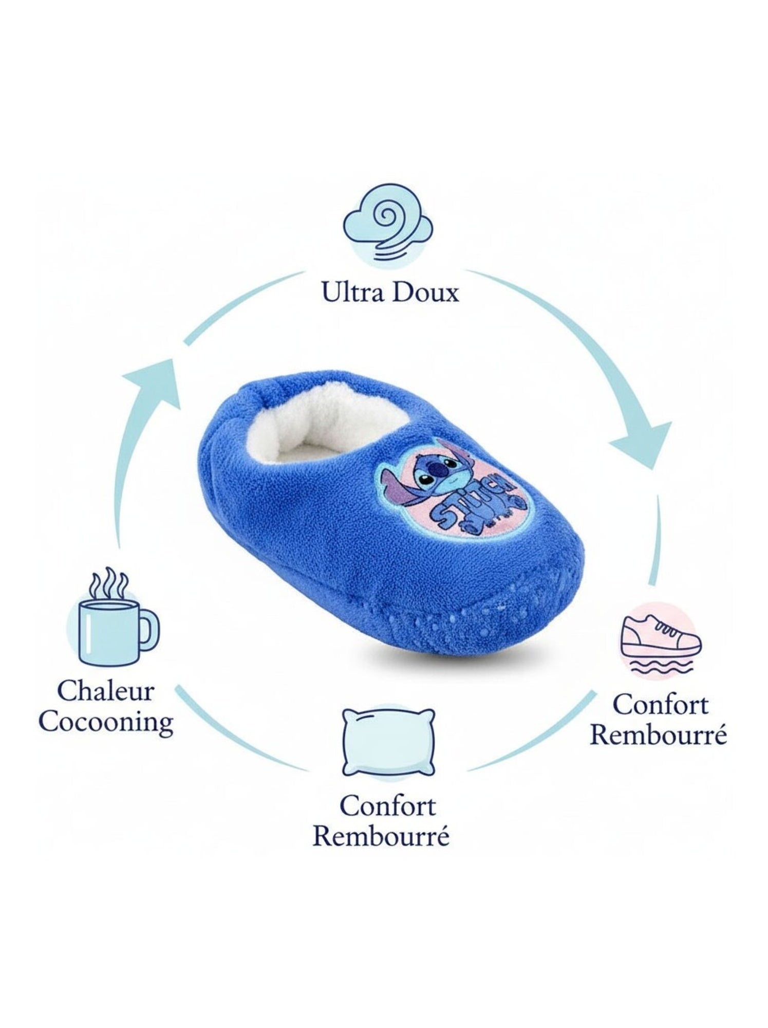 Pack de Chaussons Antidérapants Enfant LILO & STITCH (Lot de 2) - Rose/Multicolore