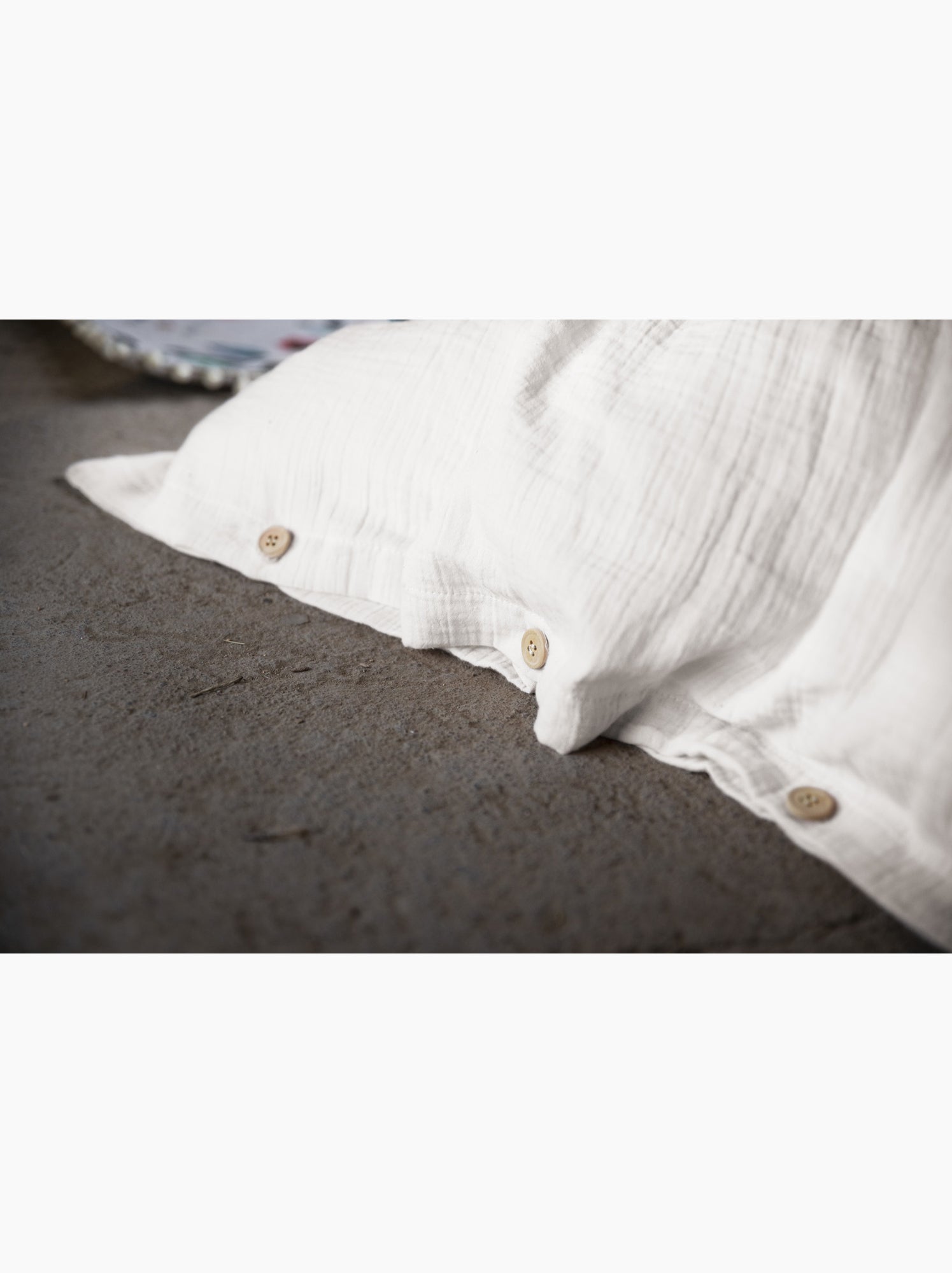 Pack gaze de coton — parure de couette + drap housse + 2 taies - Blanc