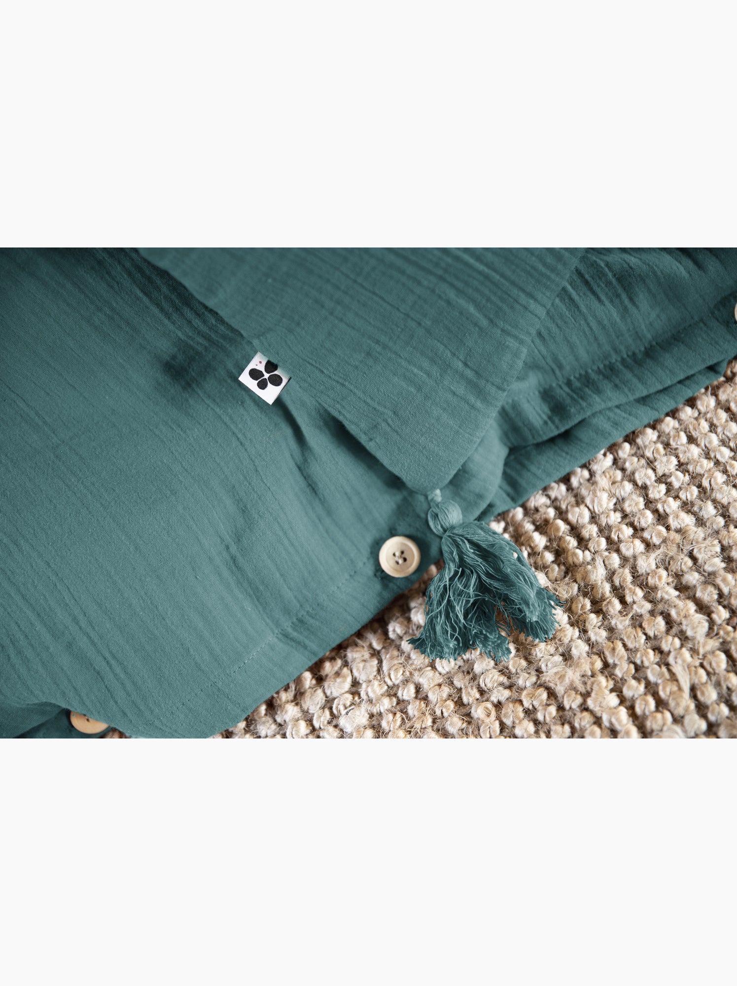 Pack gaze de coton — parure de couette + drap housse + 2 taies - Bleu